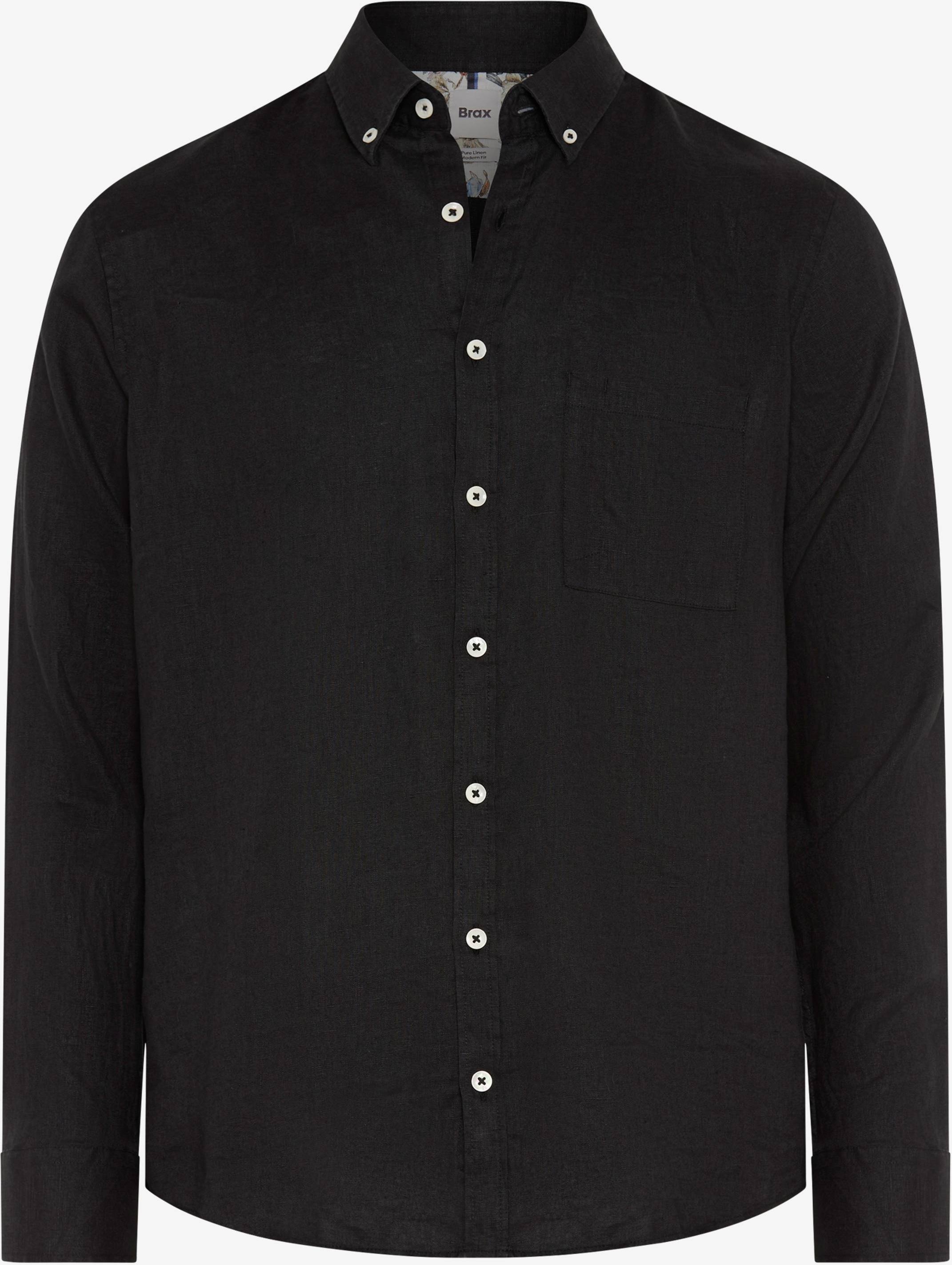 Brax Herren Hemd Style DANIEL black, schwarz, Gr. M