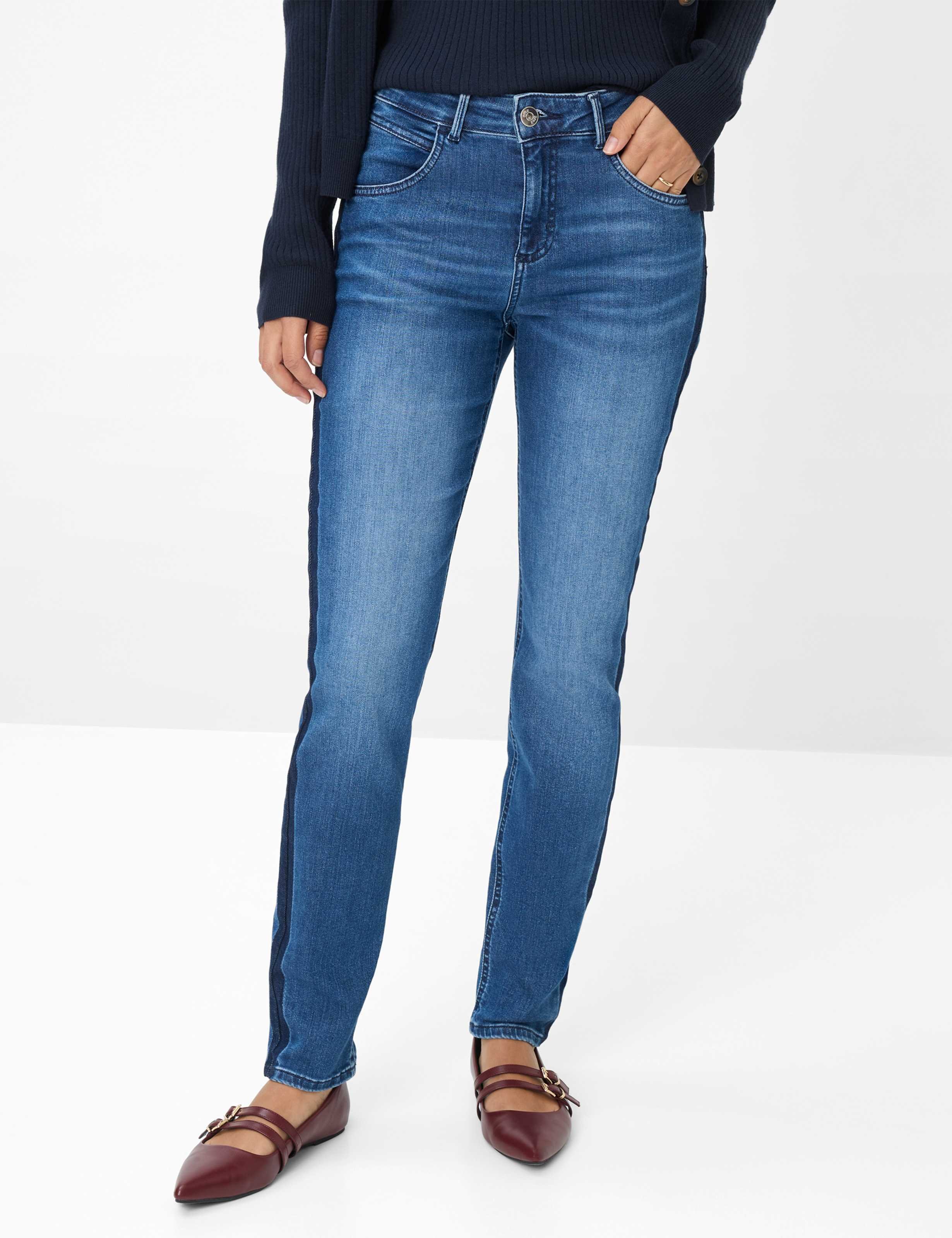 Brax Damen Röhrenjeans Style SHAKIRA USED REGULAR BLUE, denim blau, Gr. 38L