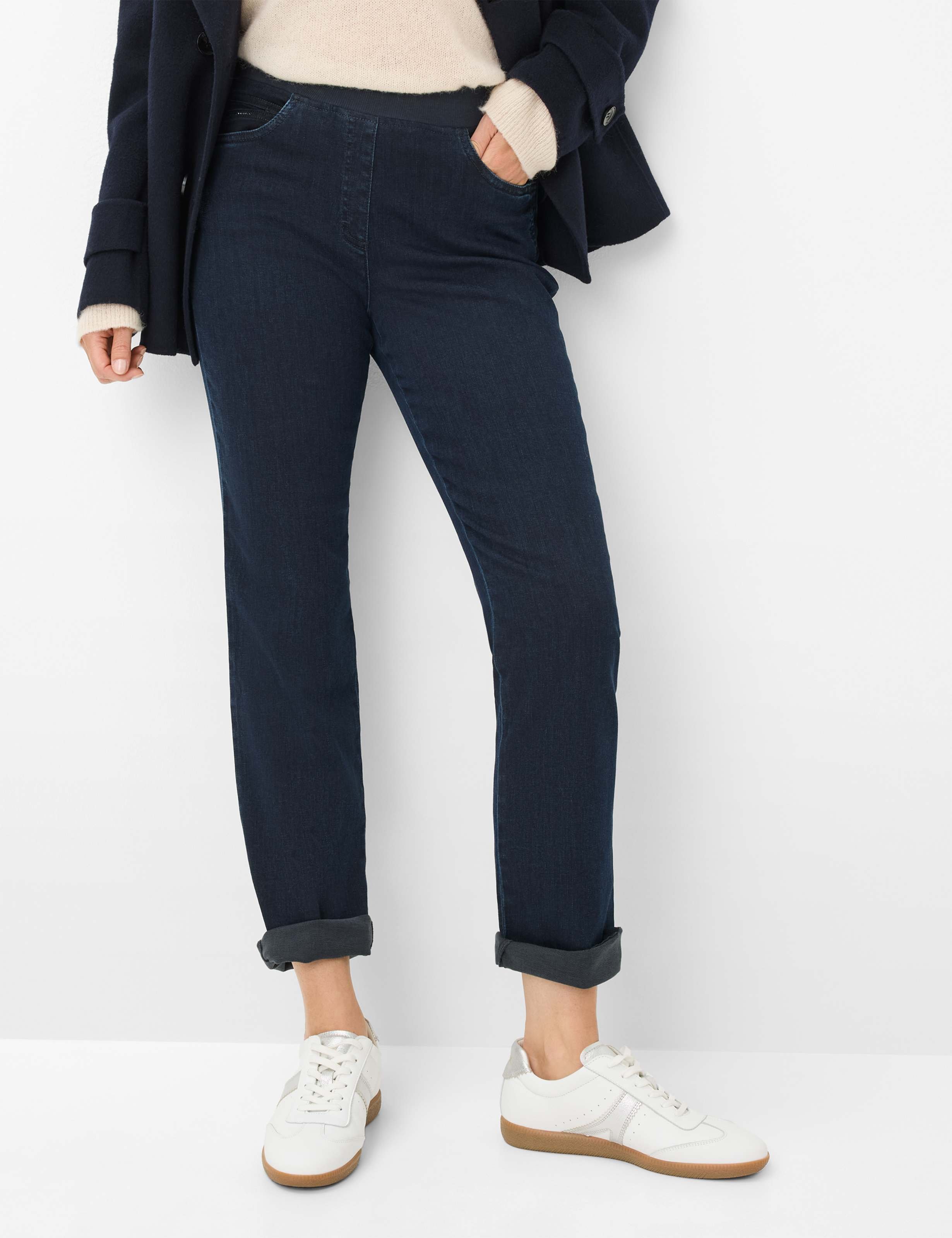 Raphaela by Brax Damen Schlupfhose Style CARINA DARK BLUE, denim dunkelblau, Gr. 40