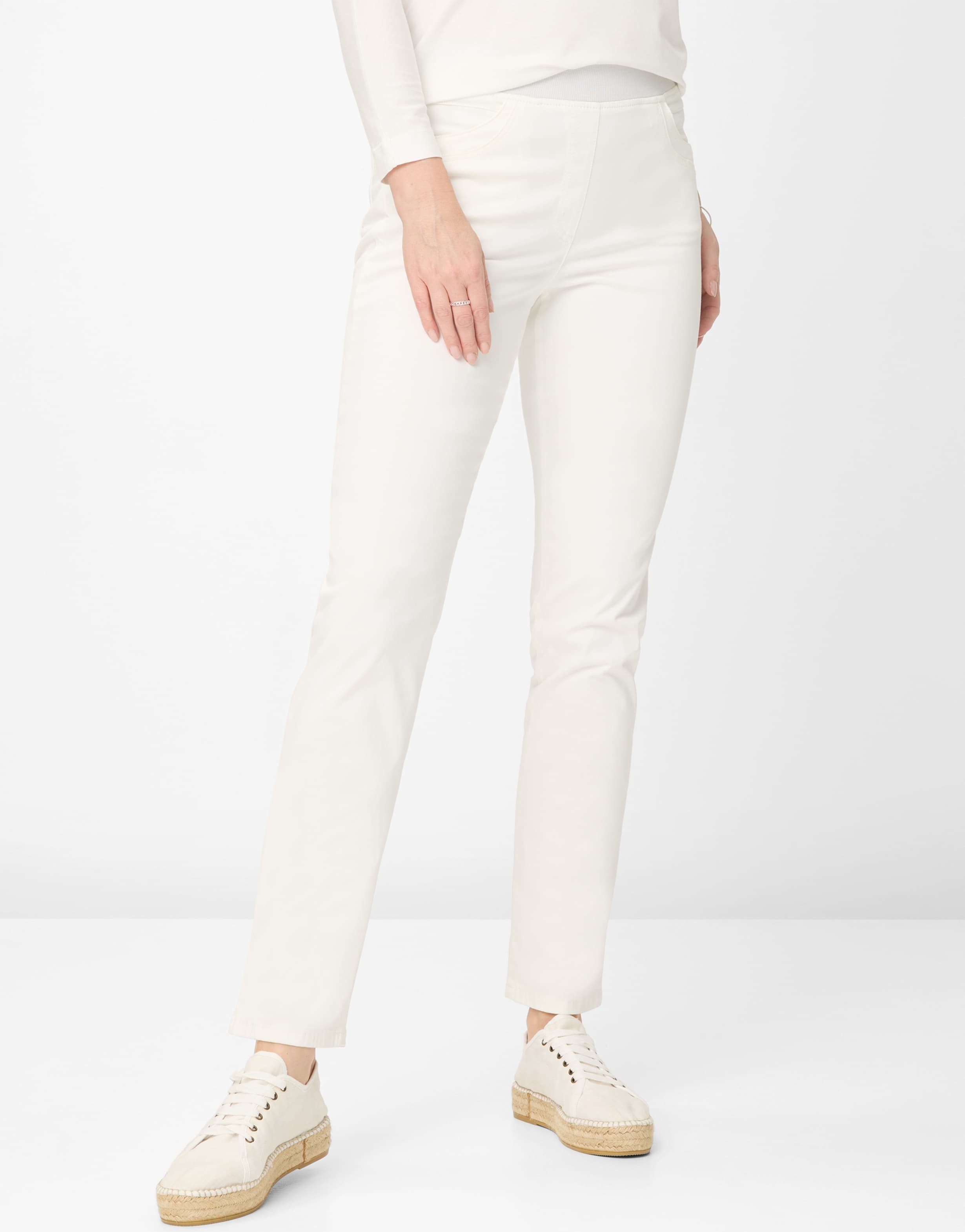 Raphaela by Brax Damen Schlupfhose Style PAMINA FUN OFFWHITE, cremeweiß, Gr. 44K