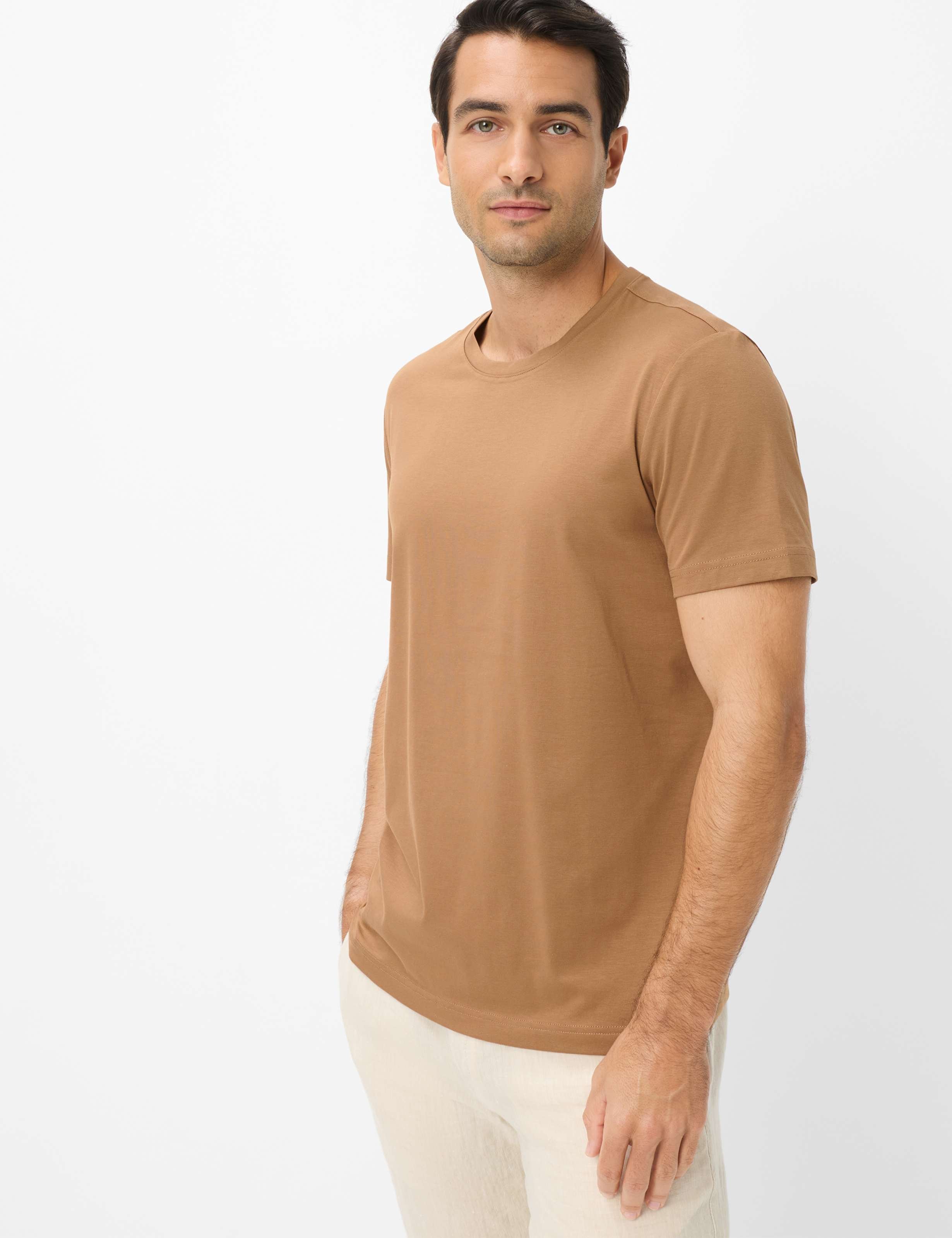 Brax Herren Shirt Style TED peanut, braun, Gr. L