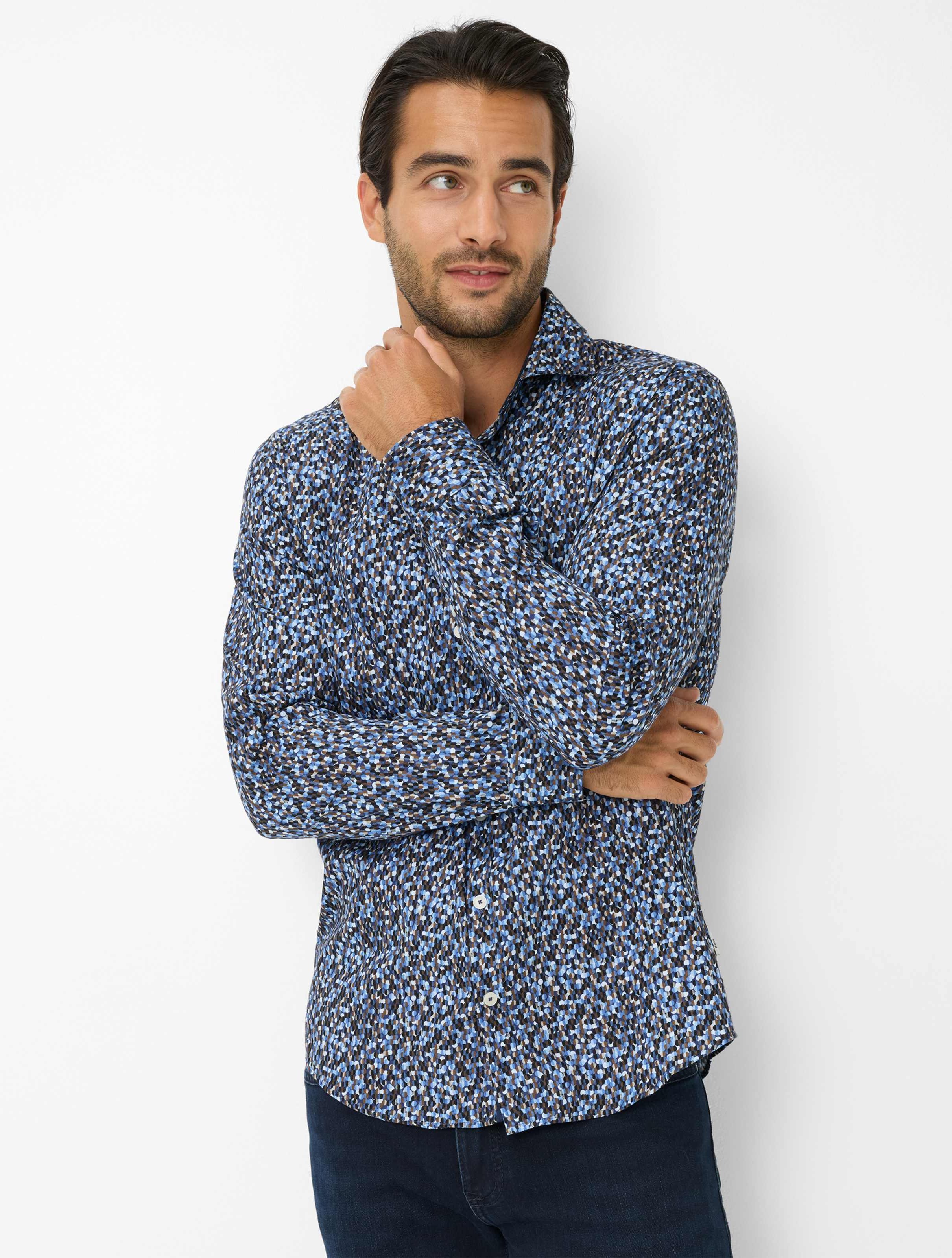 Brax Herren Hemd Style HAROLD baltic, Blau, Gr. M