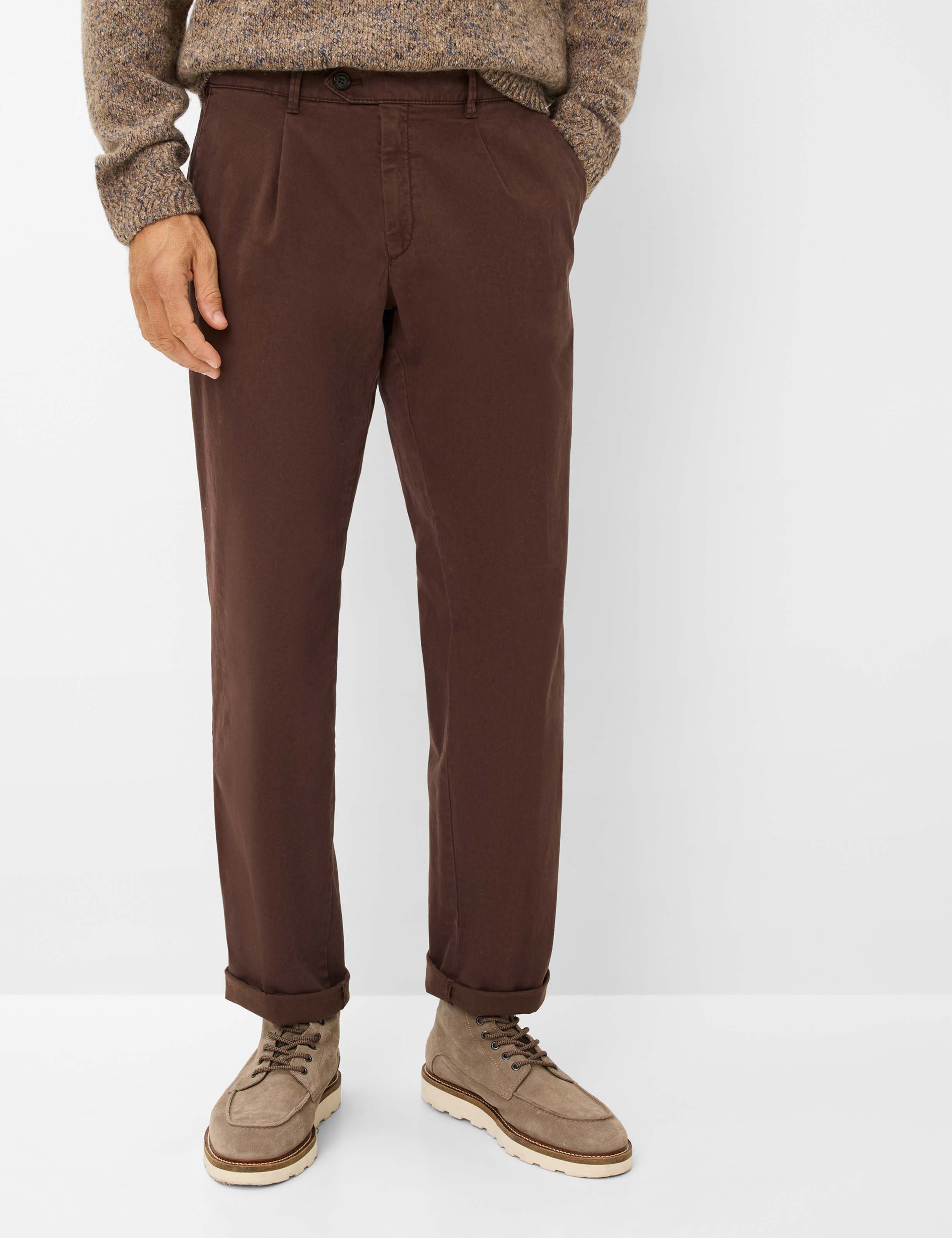 Thumbnail - Eurex by Brax Herren Bundfaltenhose Style LUIS, dunkelbraun, Gr. 24U