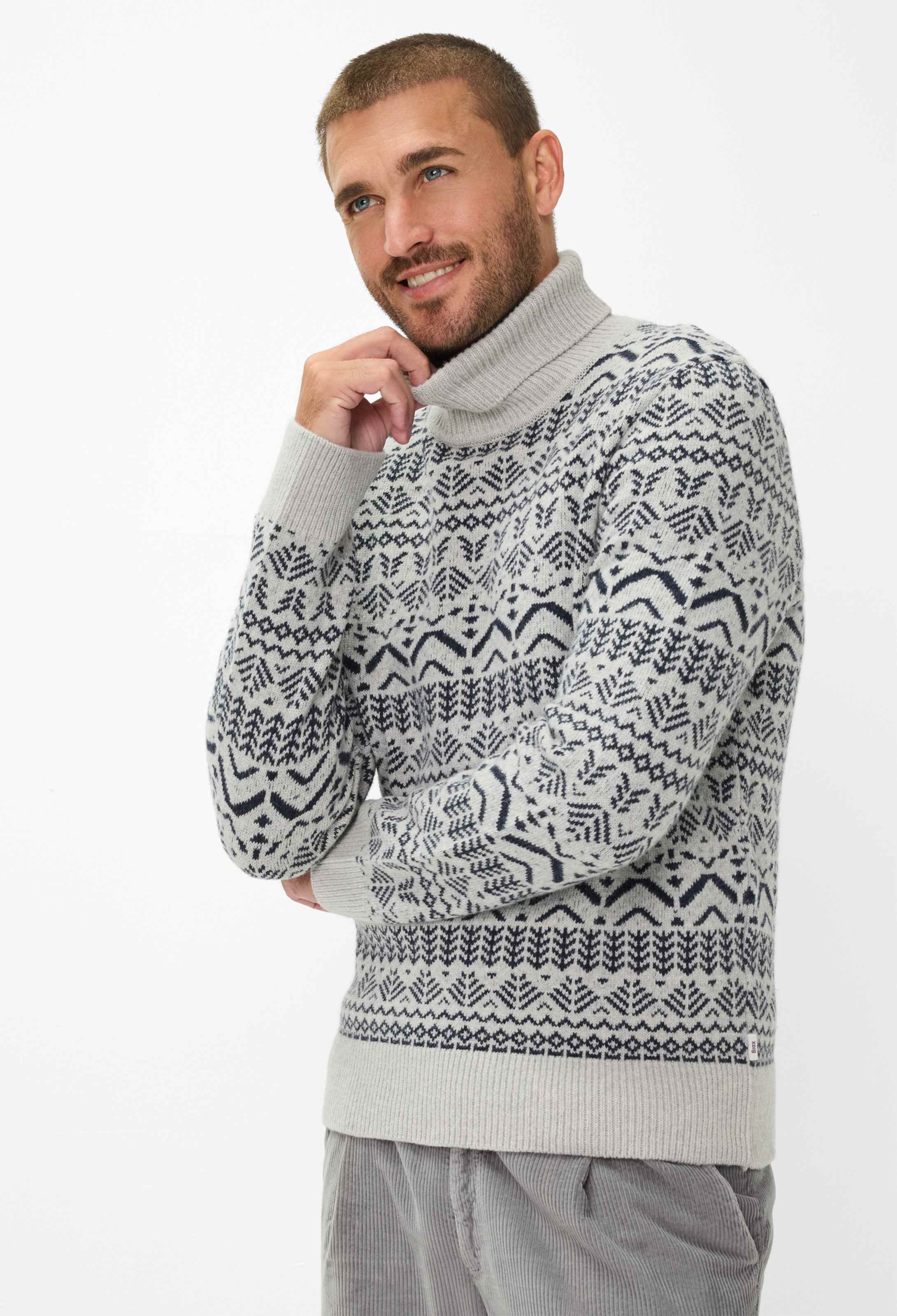 Thumbnail - Brax Herren Pullover Style BRIAN ivory, hellgrau, Gr. S