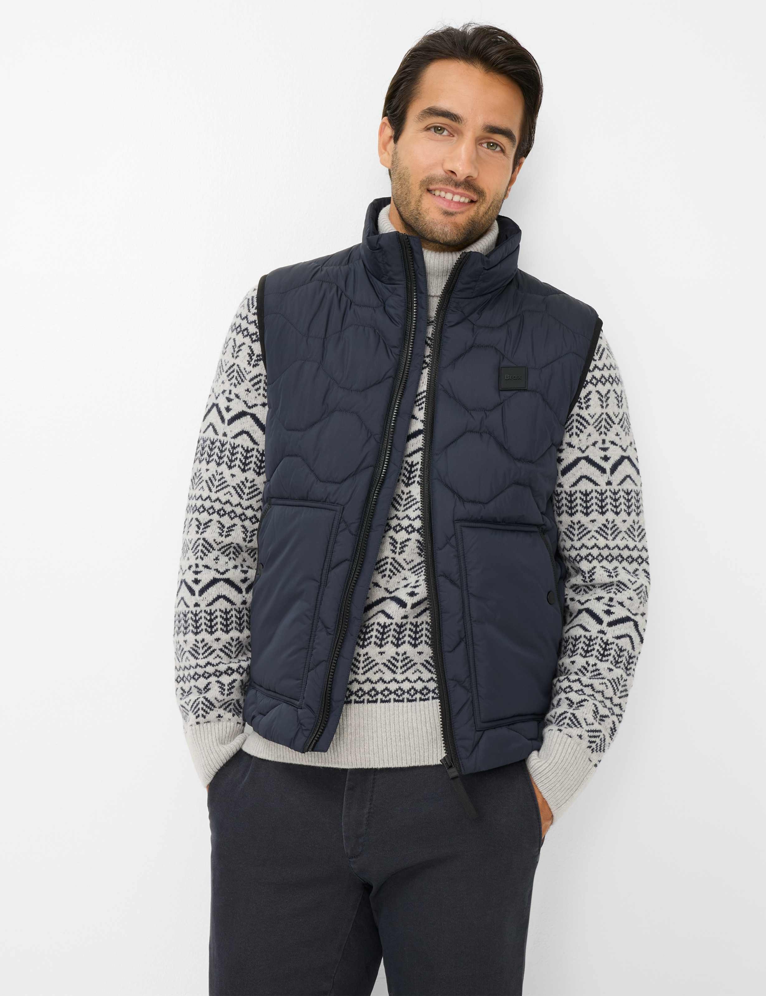 Thumbnail - Brax Herren Steppweste Style BOB navy, dunkelblau, Gr. XL