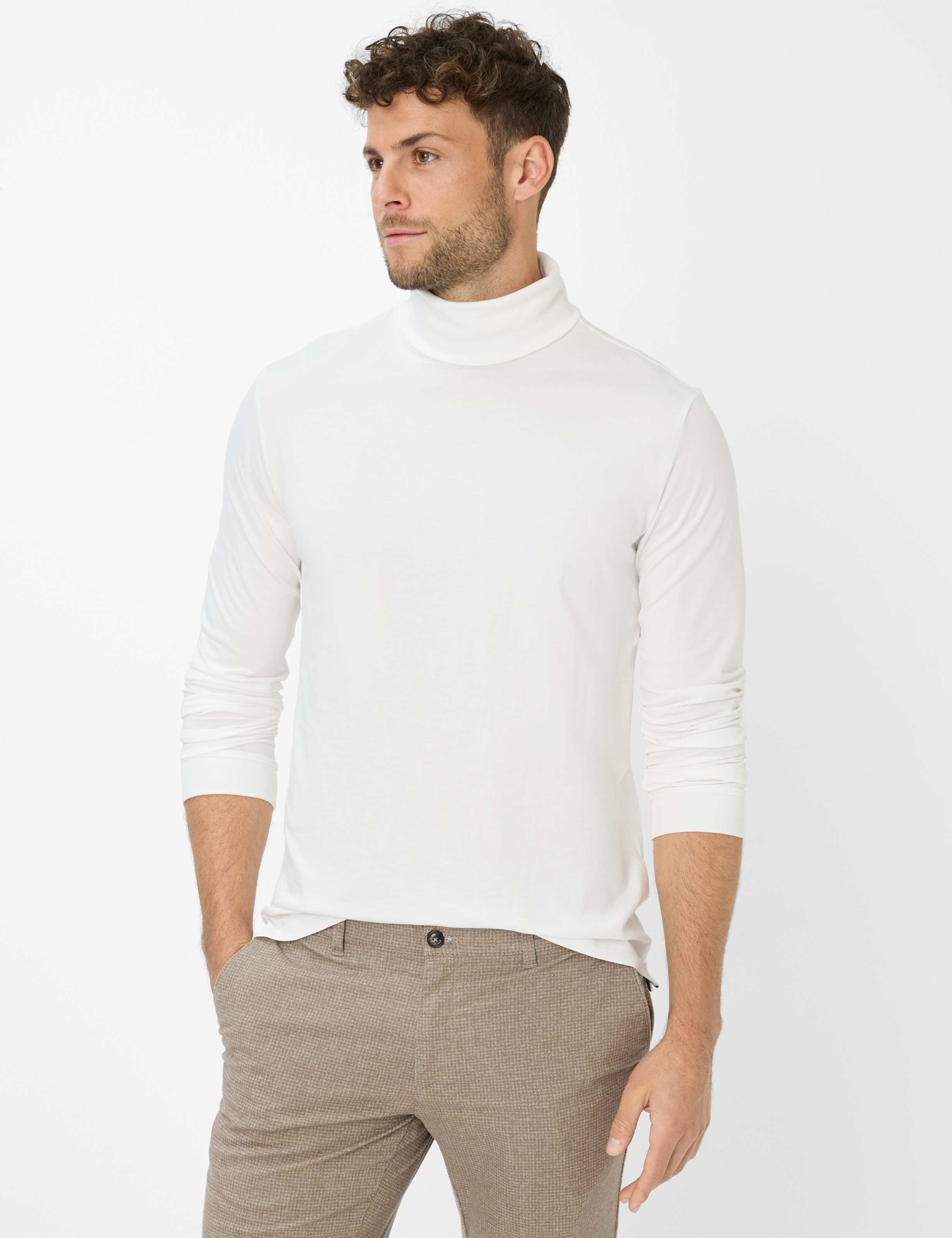 Thumbnail - Brax Herren Shirt Style BENNO offwhite, cremeweiß, Gr. M