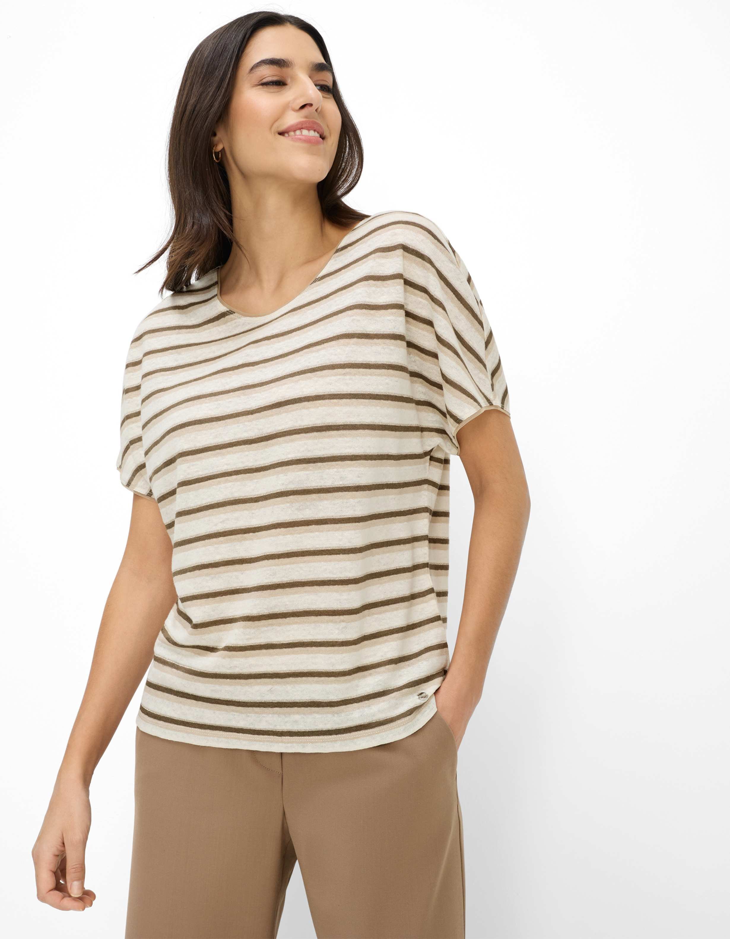 Brax Damen Shirt Style CAELEN S mocha brown, dunkelbraun, Gr. 42