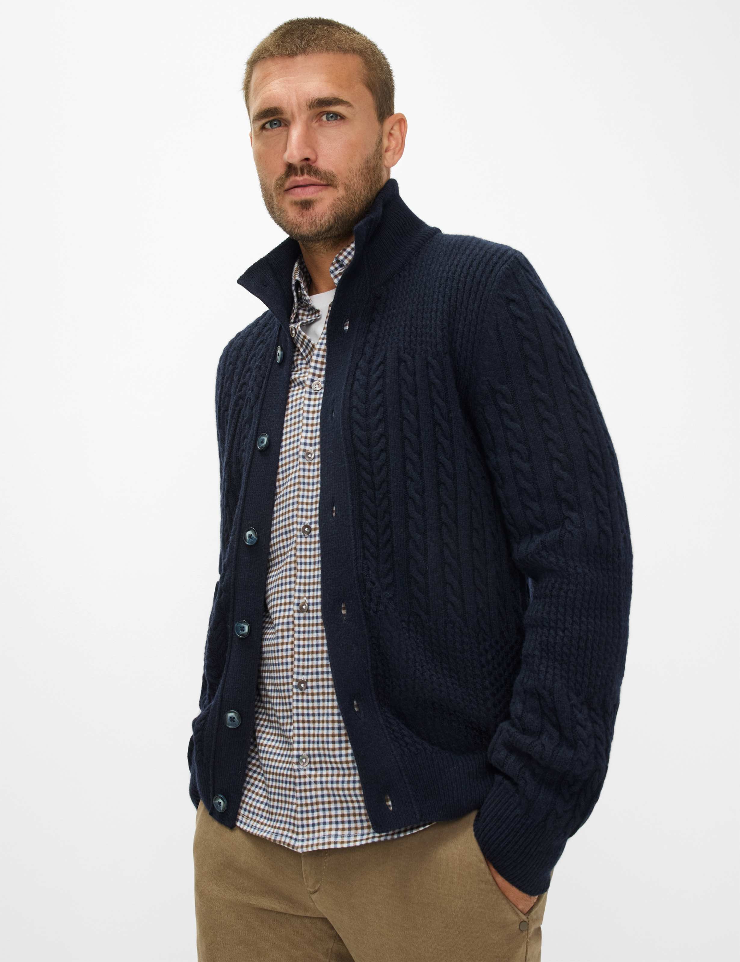 Thumbnail - Brax Herren Strickjacke Style JEFF navy, dunkelblau, Gr. XXL