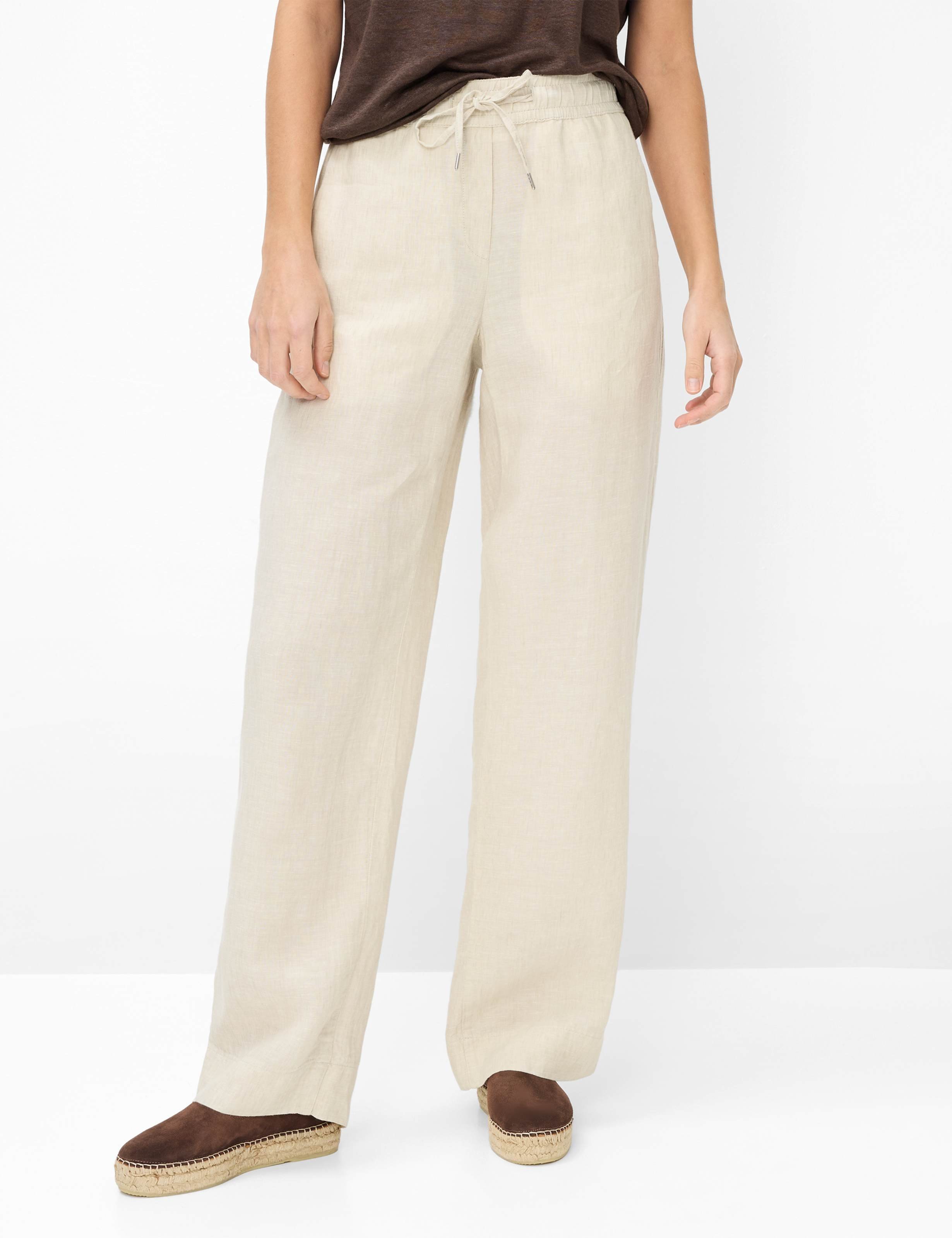 Brax Damen Marlenehose Style FARINA LIGHT BEIGE, hellbeige, Gr. 46L