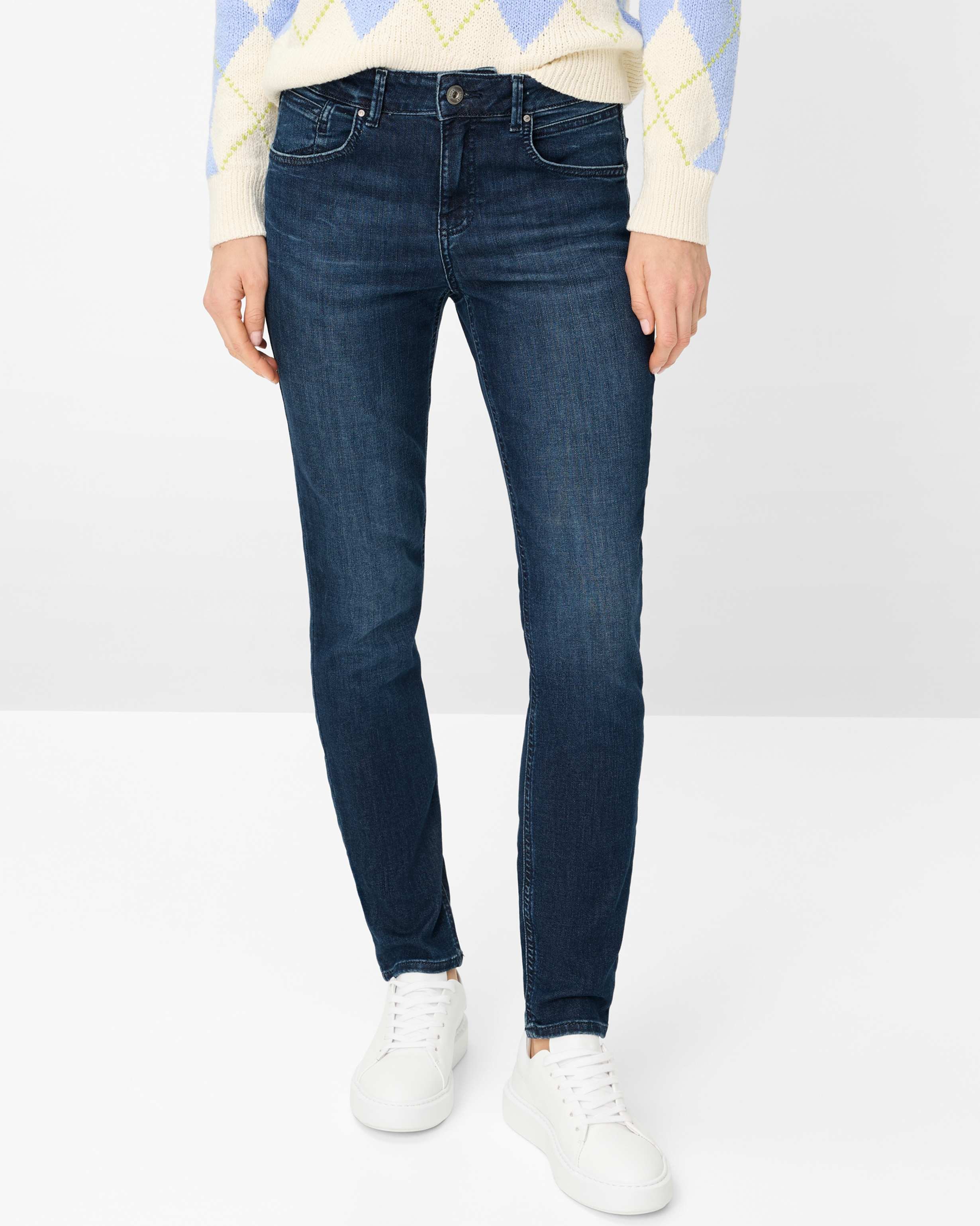 Brax Damen Five-Pocket-Hose Style SHAKIRA USED REGULAR BLUE, denim blau, Gr. 46L