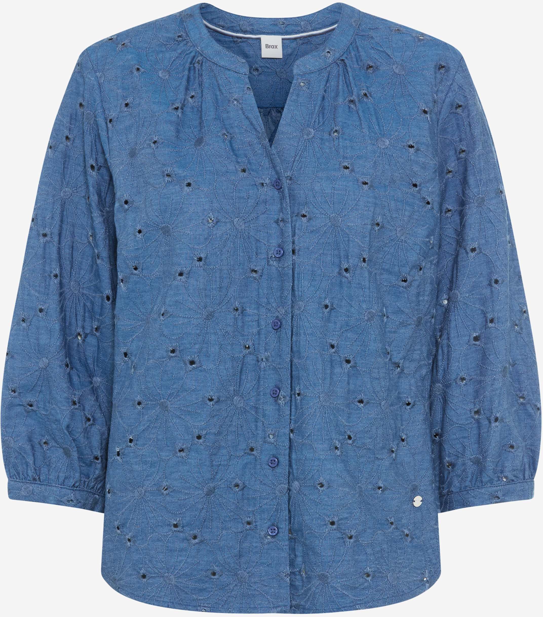 Brax Damen Bluse Style VELIA indigo mood, Blau, Gr. 46