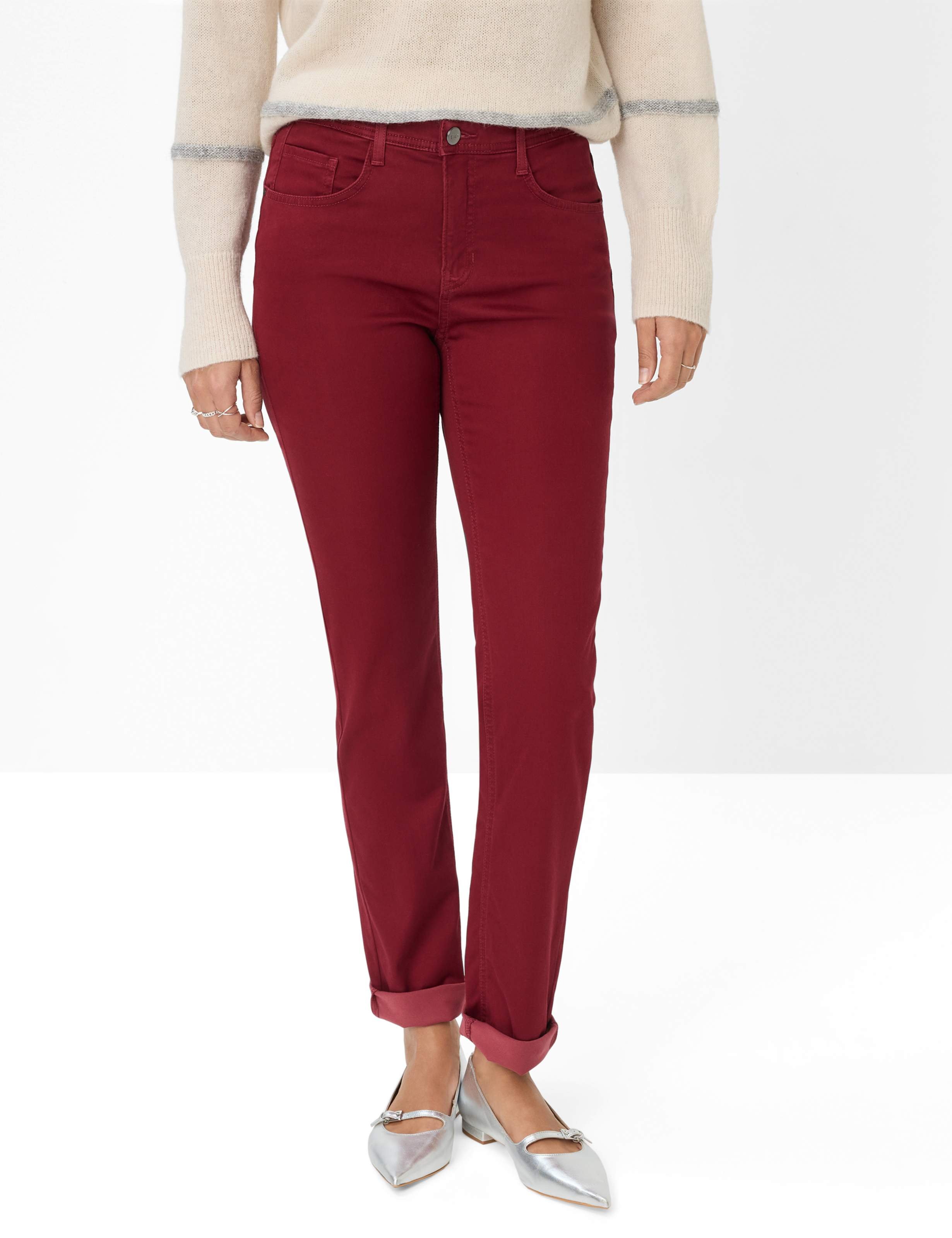 Thumbnail - Brax Damen Five-Pocket-Hose Style CAROLA MULBERRY, dunkelrot, Gr. 40K