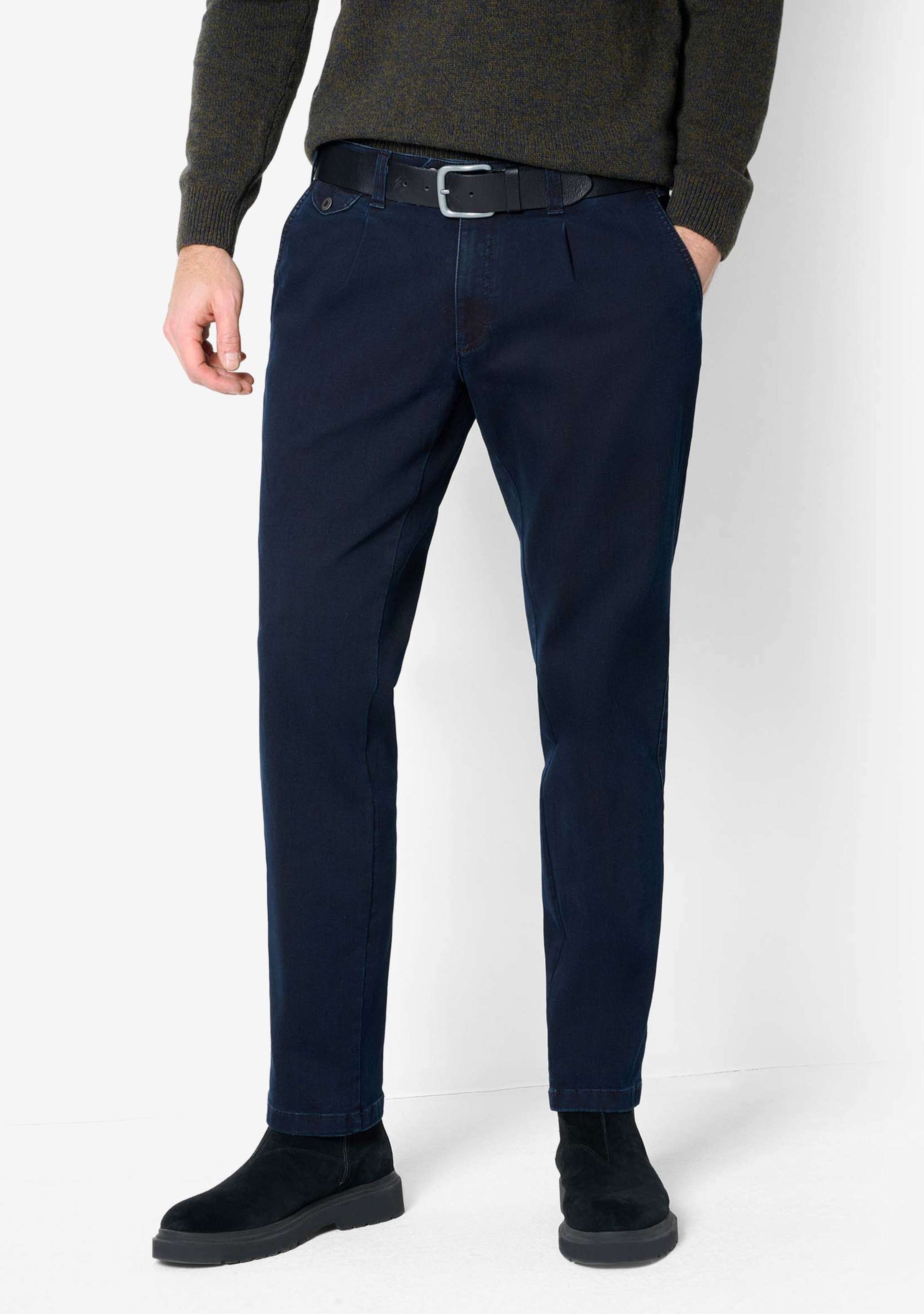 Eurex by Brax Herren Bundfaltenhose Style FRED, denim dunkelblau, Gr. 25U