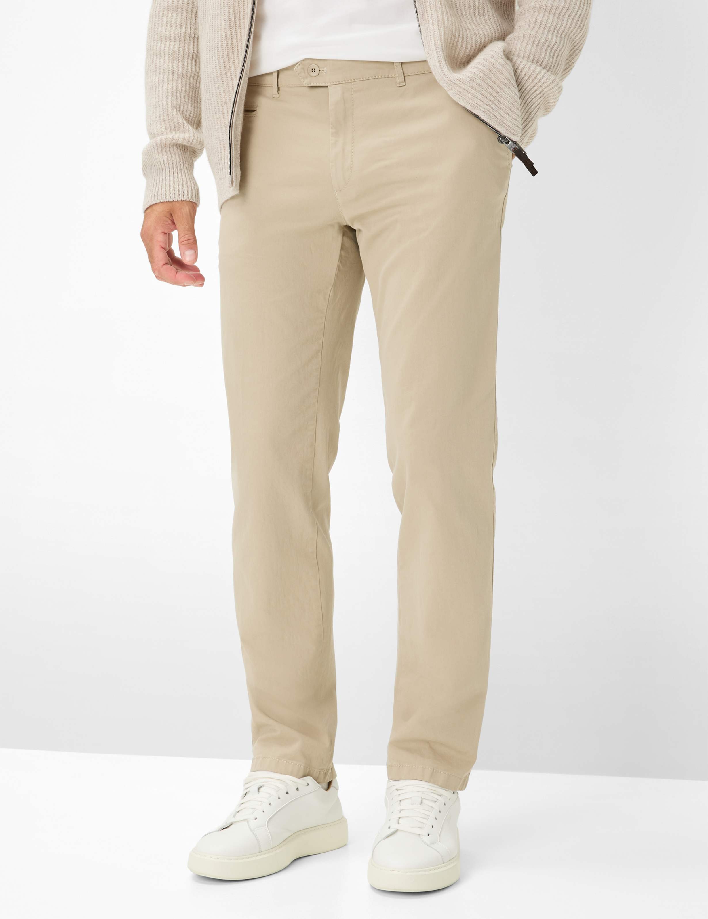 Brax Herren Flatfronthose Style EVEREST IVORY, hellbeige, Gr. 24