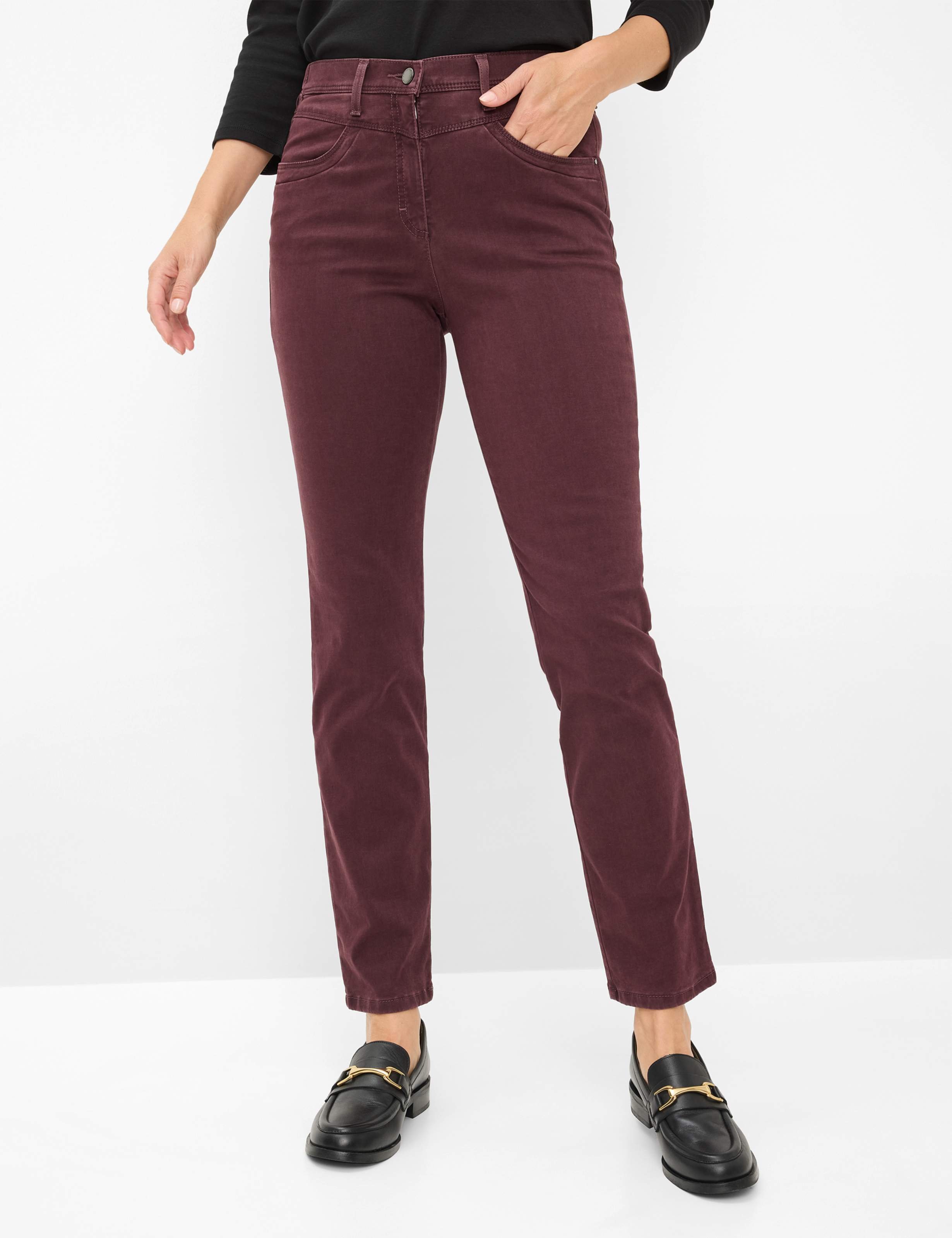 Thumbnail - Raphaela by Brax Damen Five-Pocket-Hose Style LAURA NEW AMARONE, dunkelrot, Gr. 42K