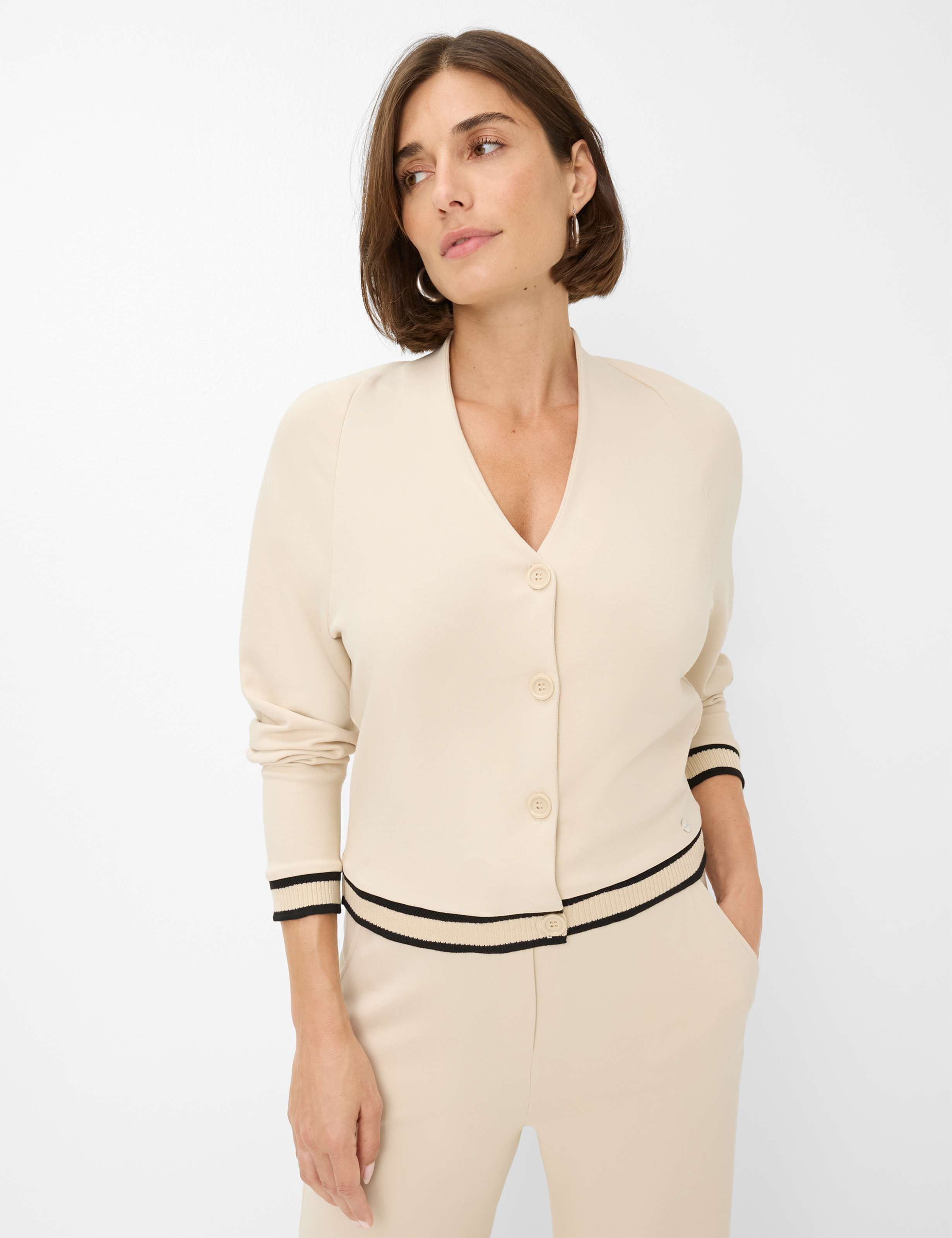 Thumbnail - Brax Damen Cardigan Style BELE L canvas, cremeweiß, Gr. 38