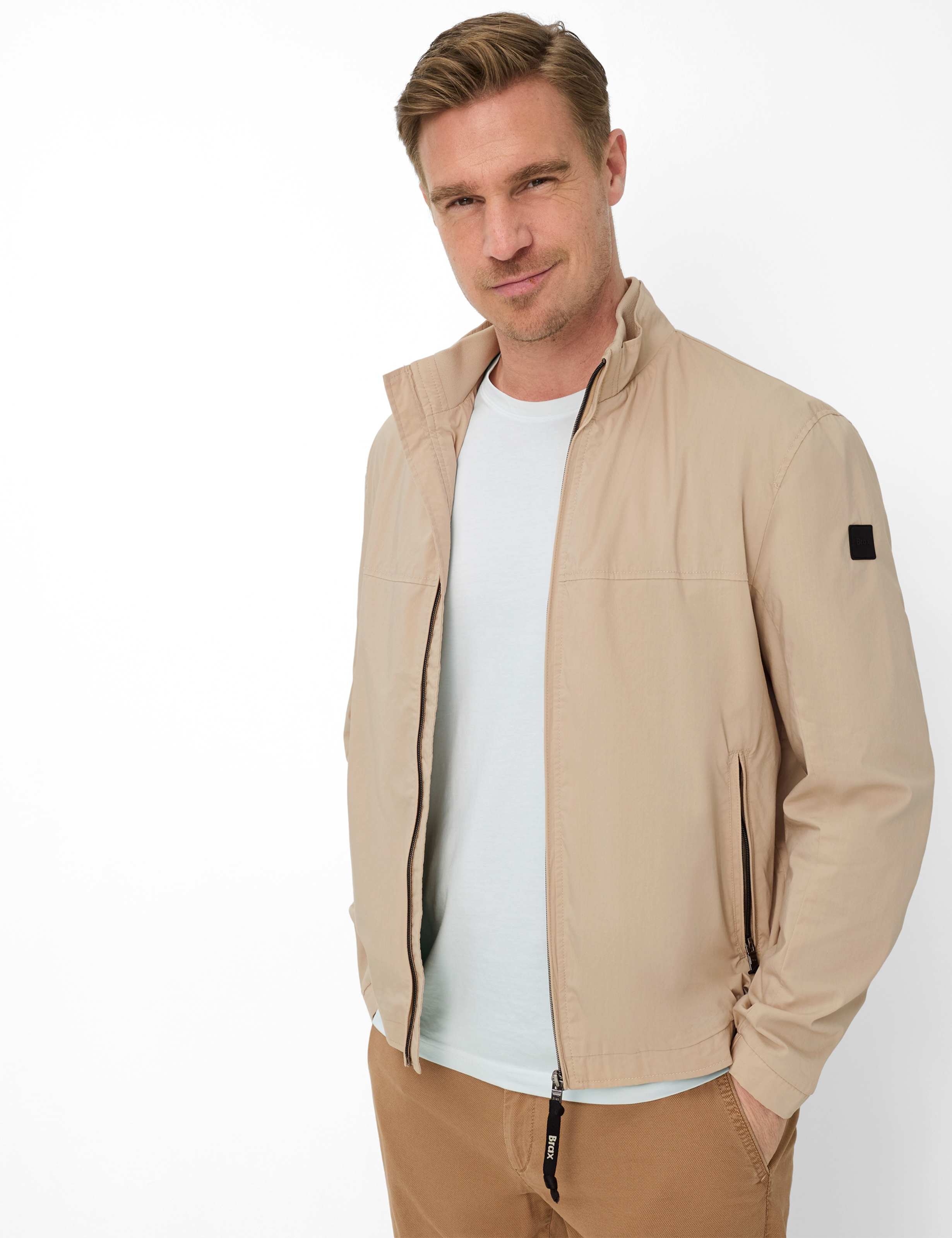 Brax Herren Blouson Style CALVIN beach, Beige, Gr. L