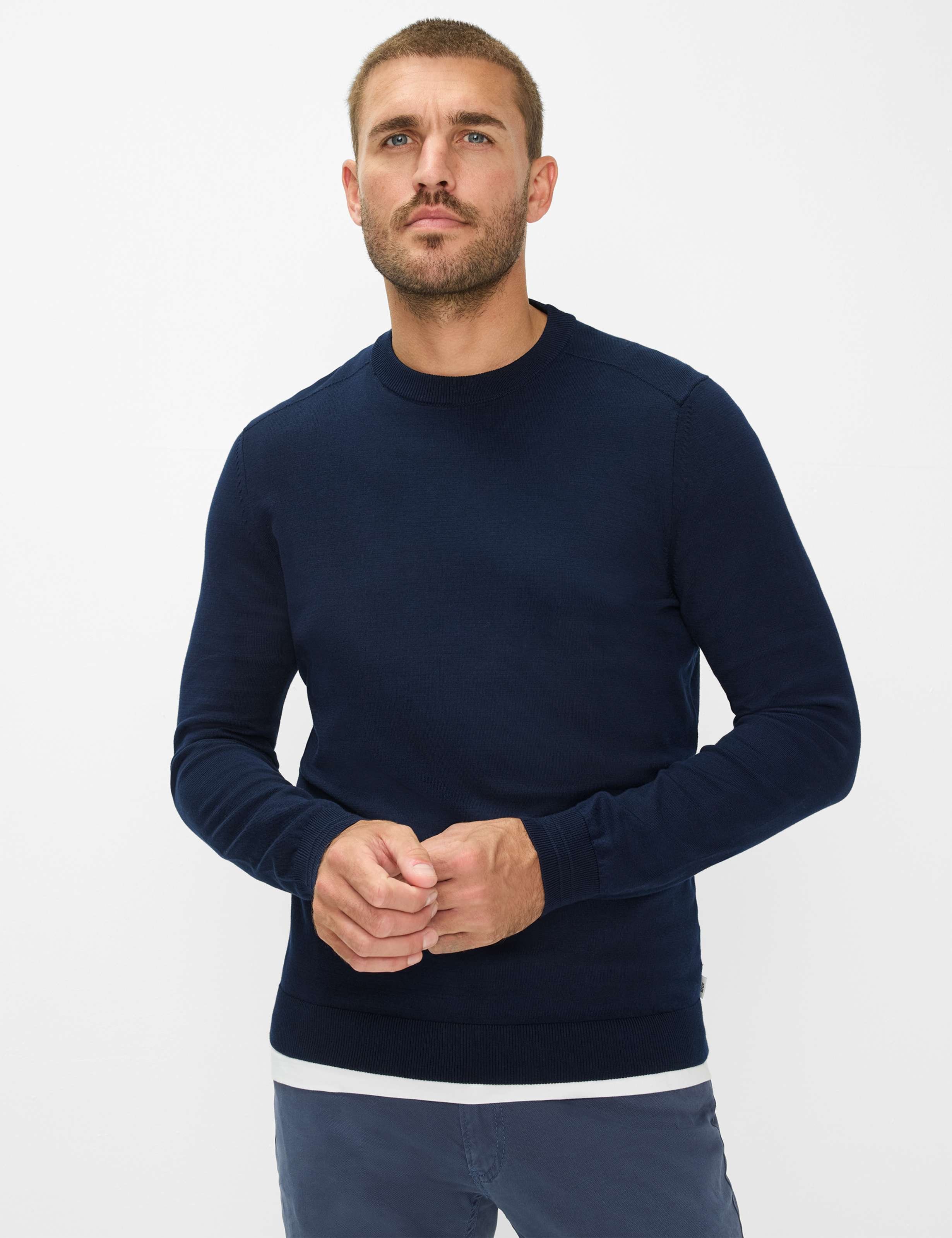 Thumbnail - Brax Herren Strickpullover Style RICK universe, Blau, Gr. XL