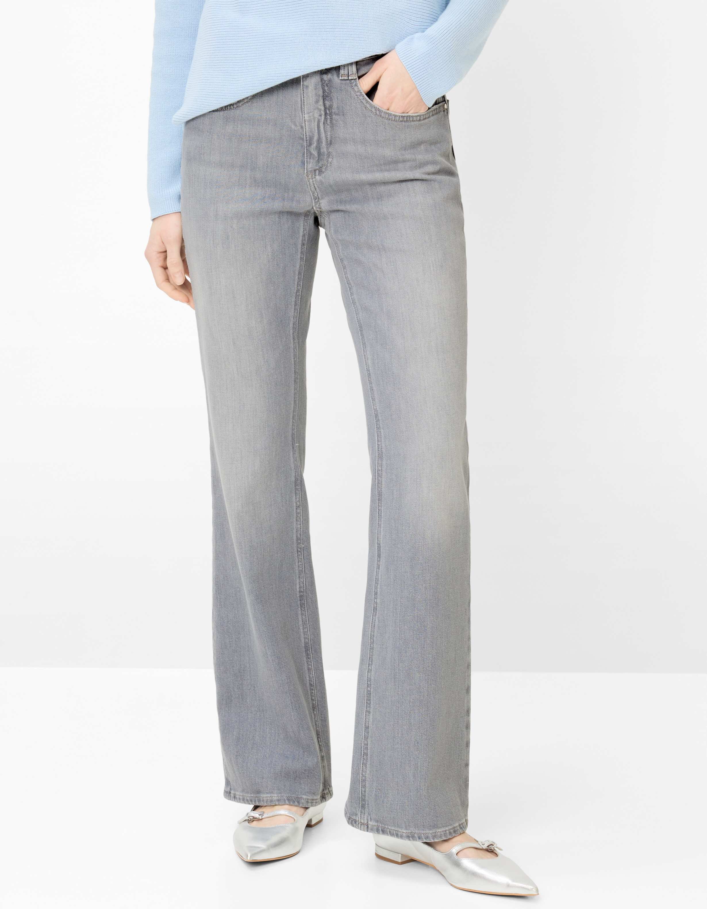 Brax Damen Boot Style MARY USED SILVER GREY, denim hellgrau, Gr. 46L