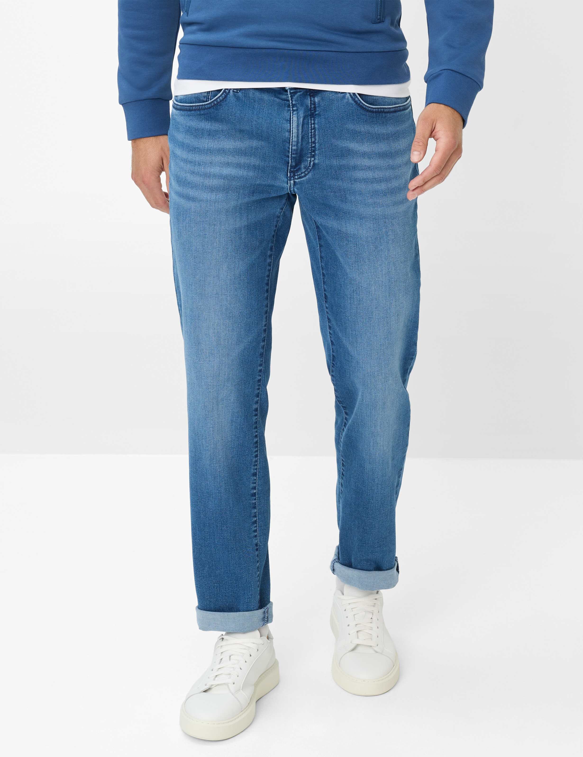 Thumbnail - Brax Herren Five-Pocket-Hose Style CADIZ MID BLUE USED, denim blau, Gr. 40/36