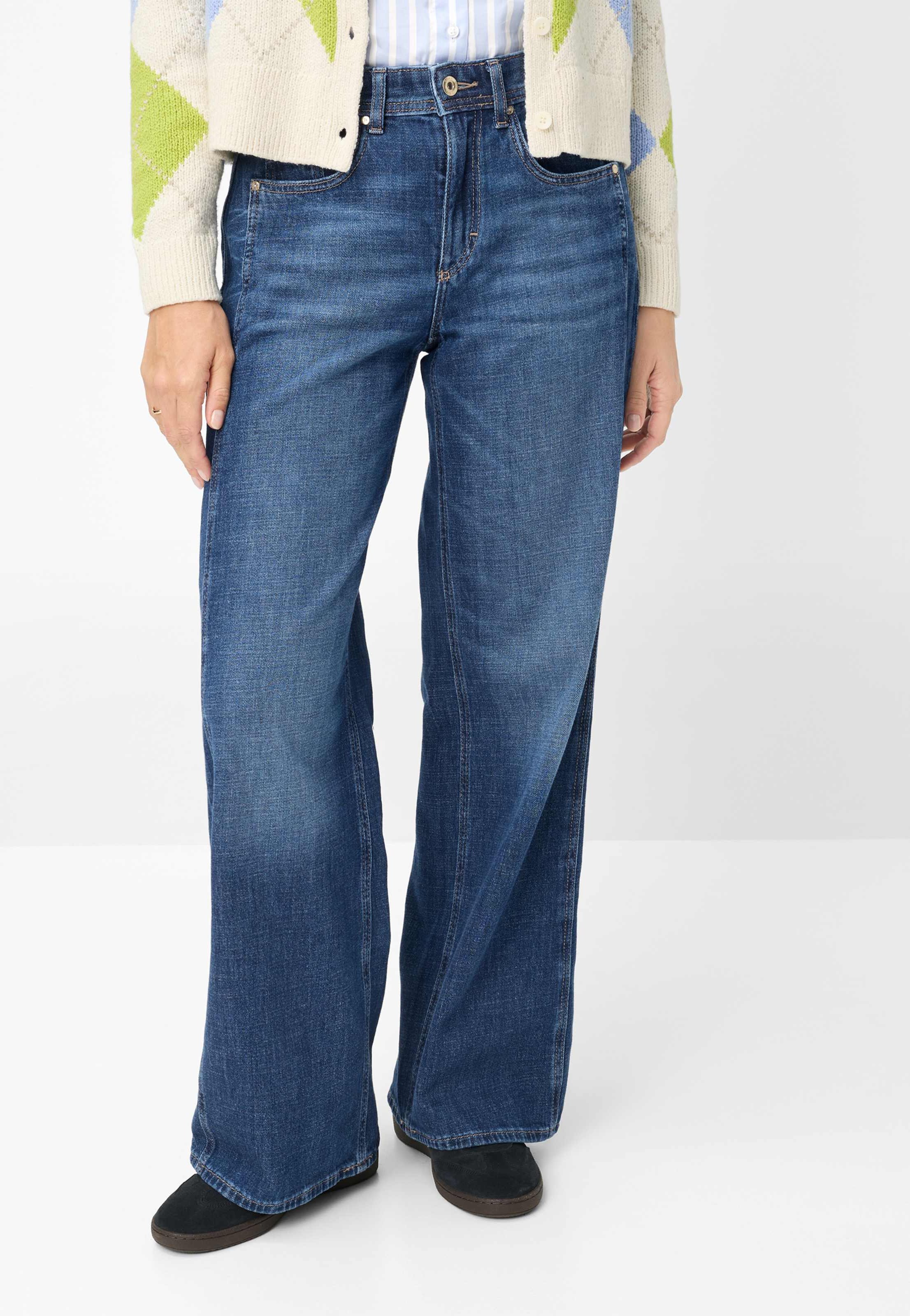 Brax Damen Five-Pocket-Hose Style MORGAN USED REGULAR BLUE, denim blau, Gr. 42K