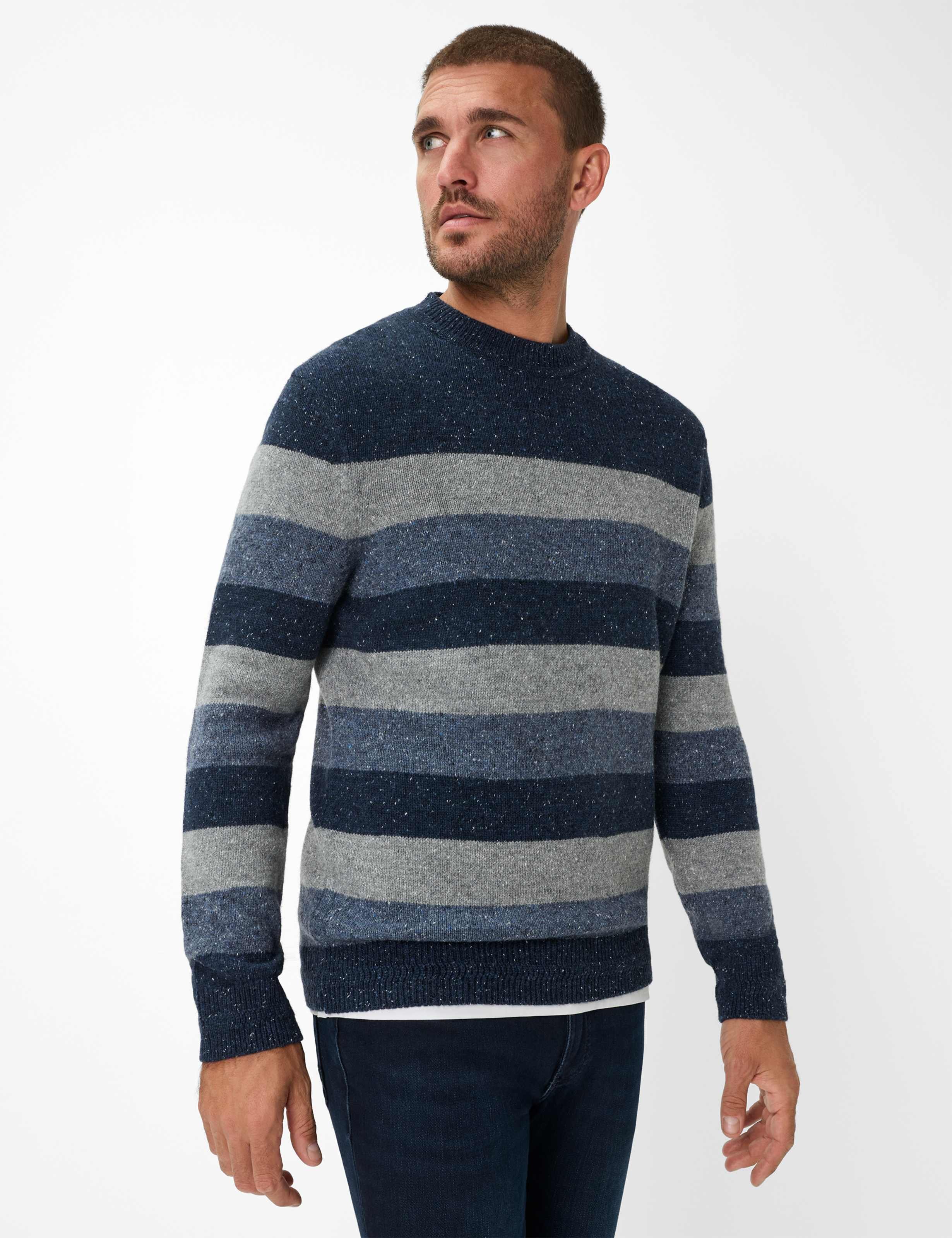 Thumbnail - Brax Herren Strickpullover Style RICK universe, Blau, Gr. L