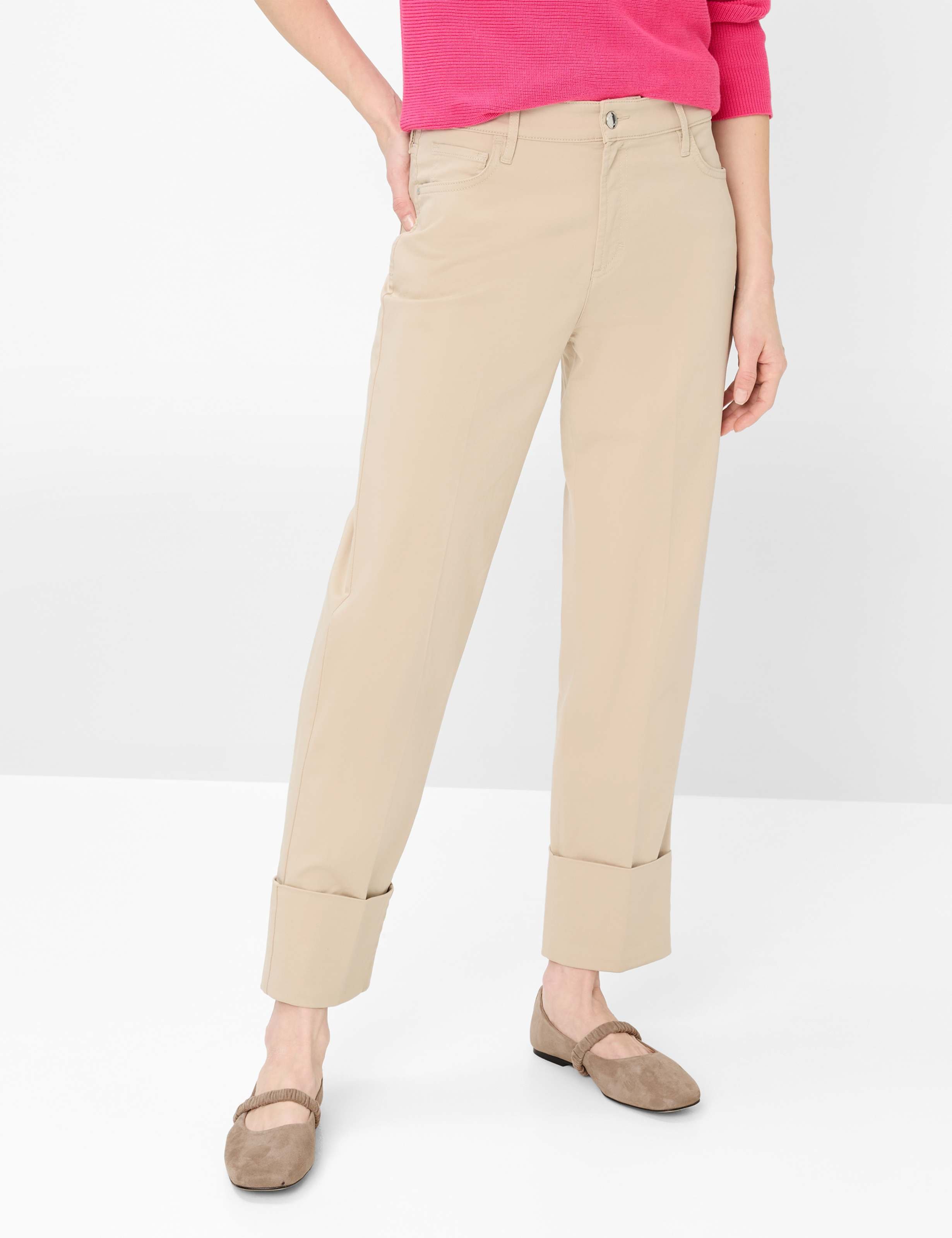 Brax Damen Five-Pocket-Hose Style MADISON S ALMOND, Beige, Gr. 34K