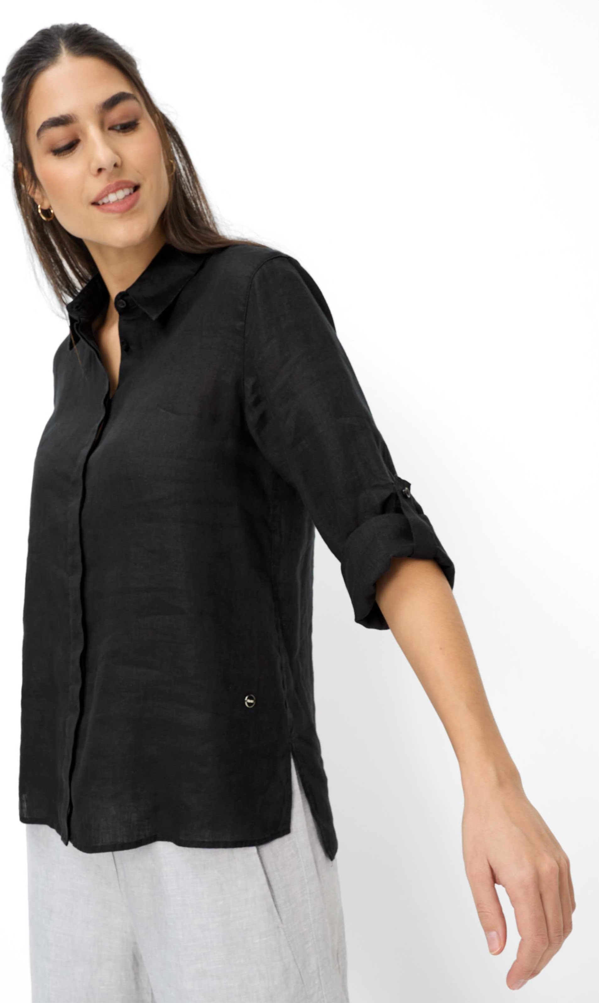 Brax Damen Hemd Style VICKI black, schwarz, Gr. 34