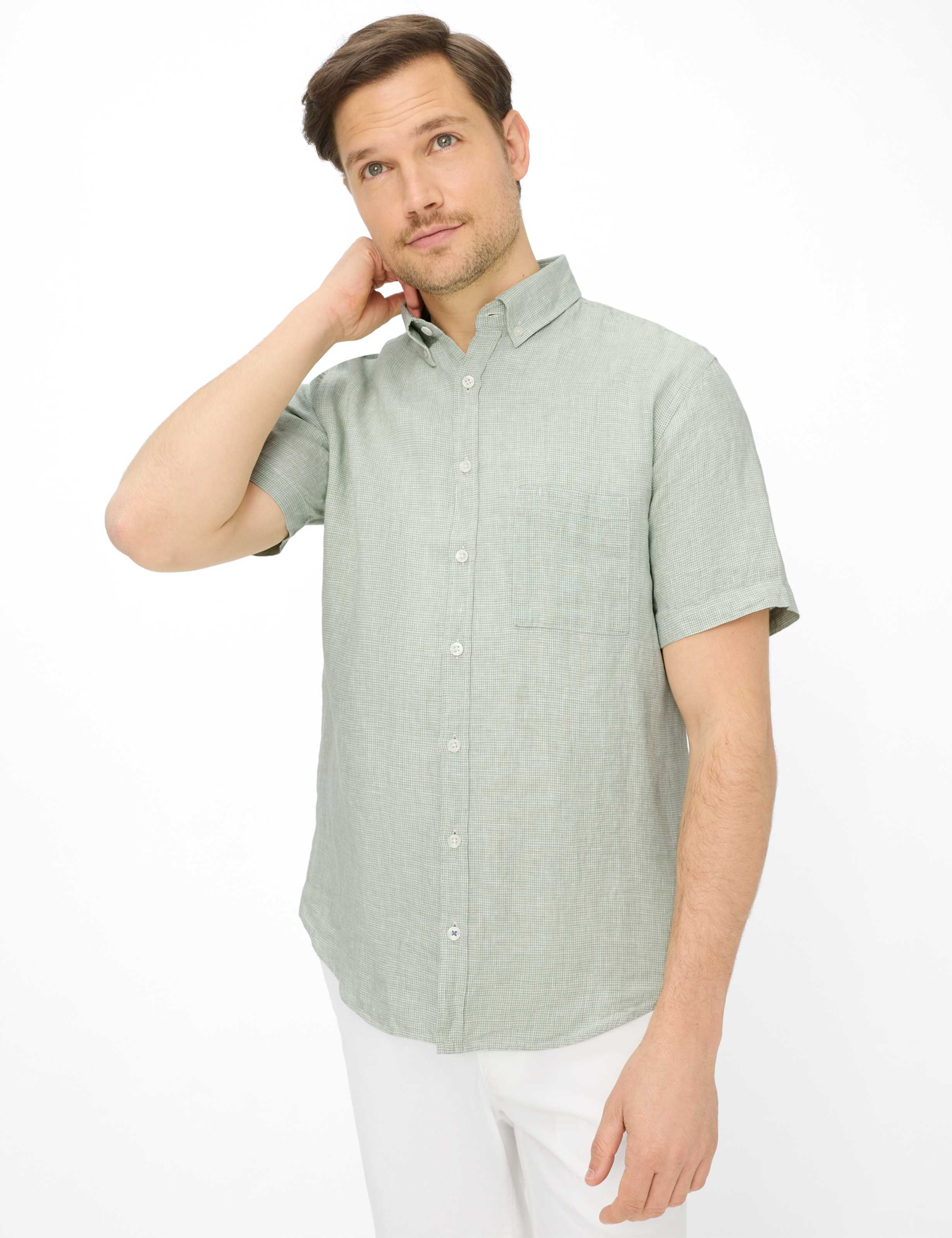 Brax Herren Hemd Style DAN herb, hellgrün, Gr. XXXL