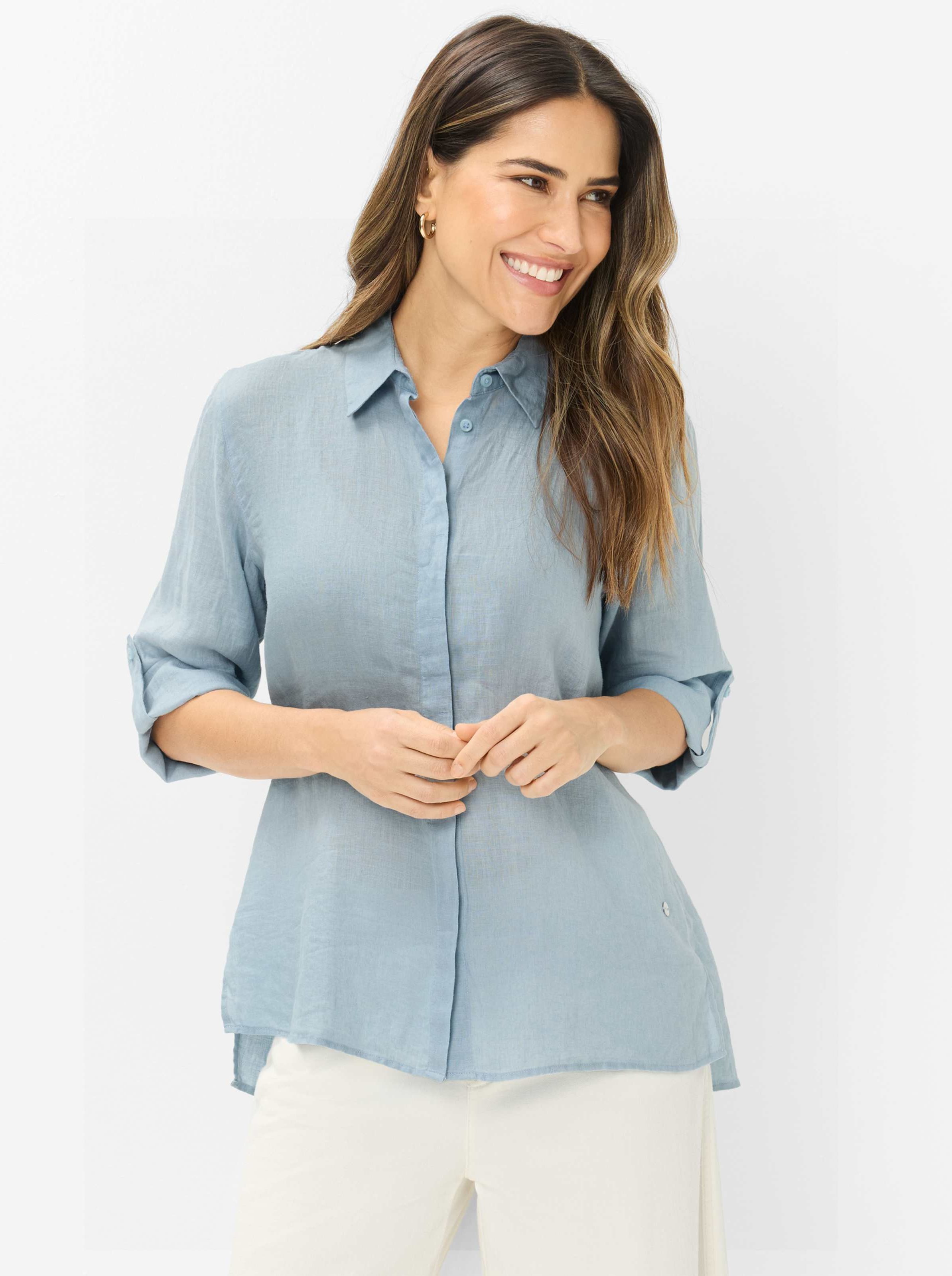 Brax Damen Hemd Style VICKI vintage blue, hellblau, Gr. 34