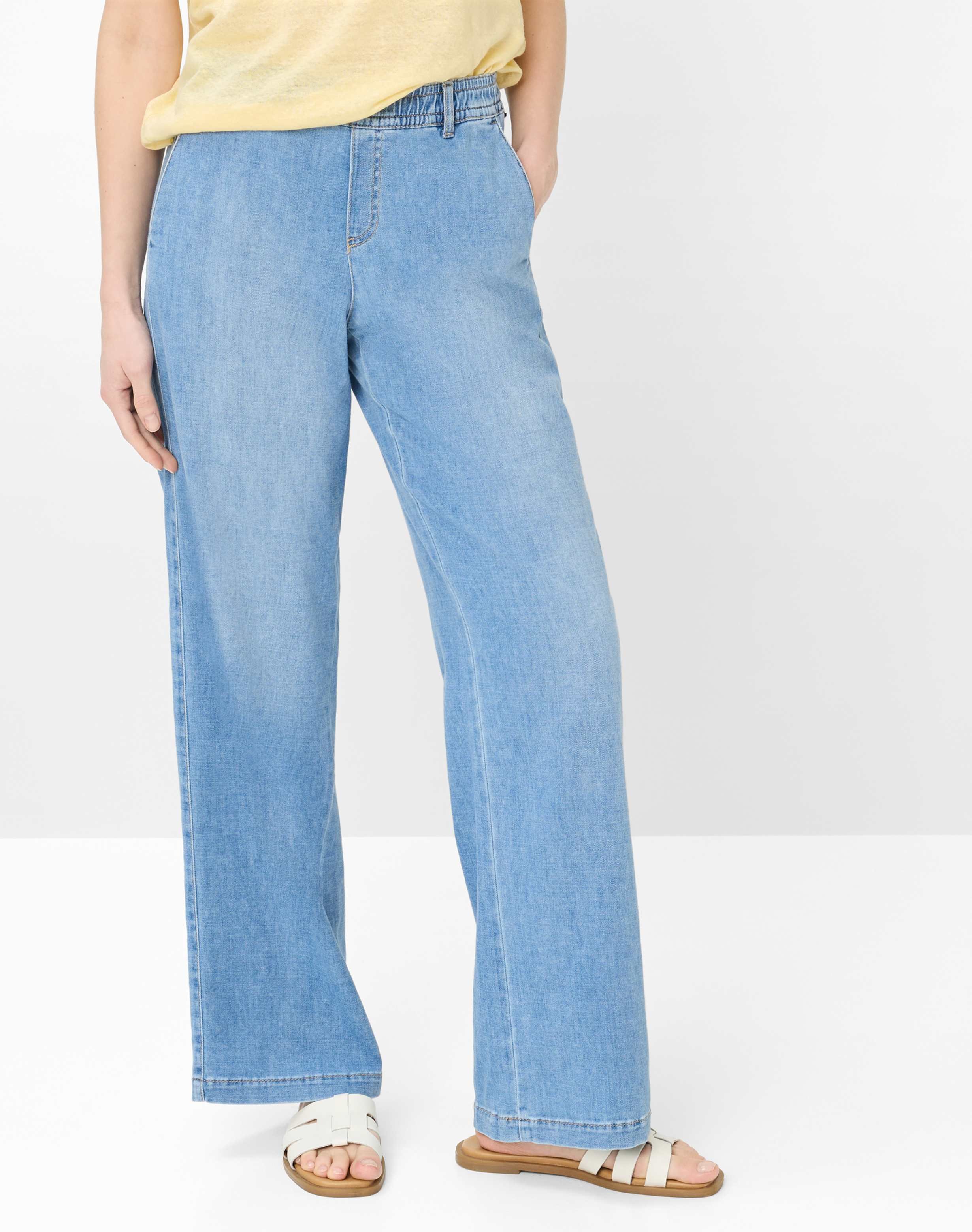 Brax Damen Palazzohose Style MAINE USED LIGHT BLUE, hellblau, Gr. 38L