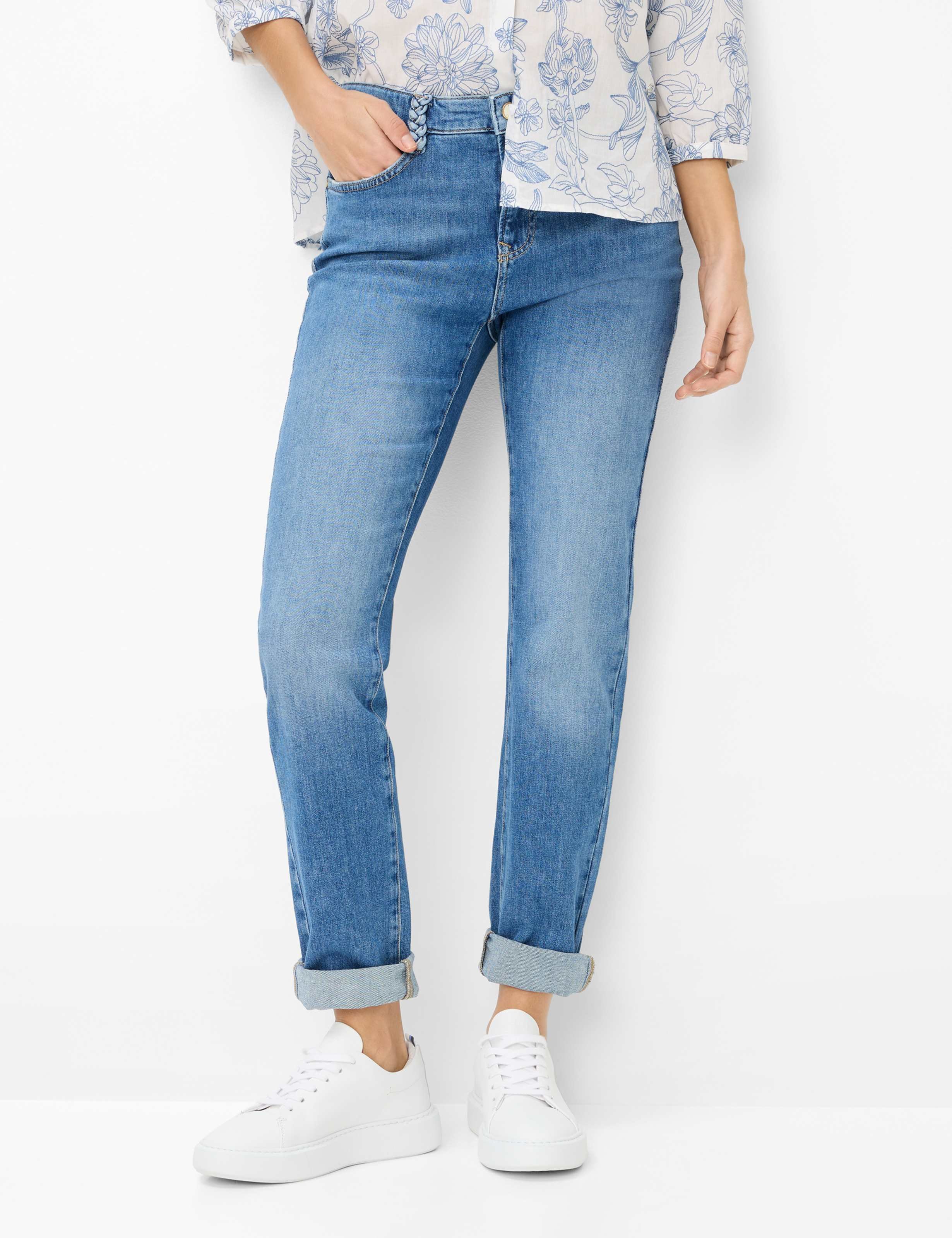 Thumbnail - Brax Damen Five-Pocket-Hose Style MARY USED VINTAGE BLUE, denim blau, Gr. 38L