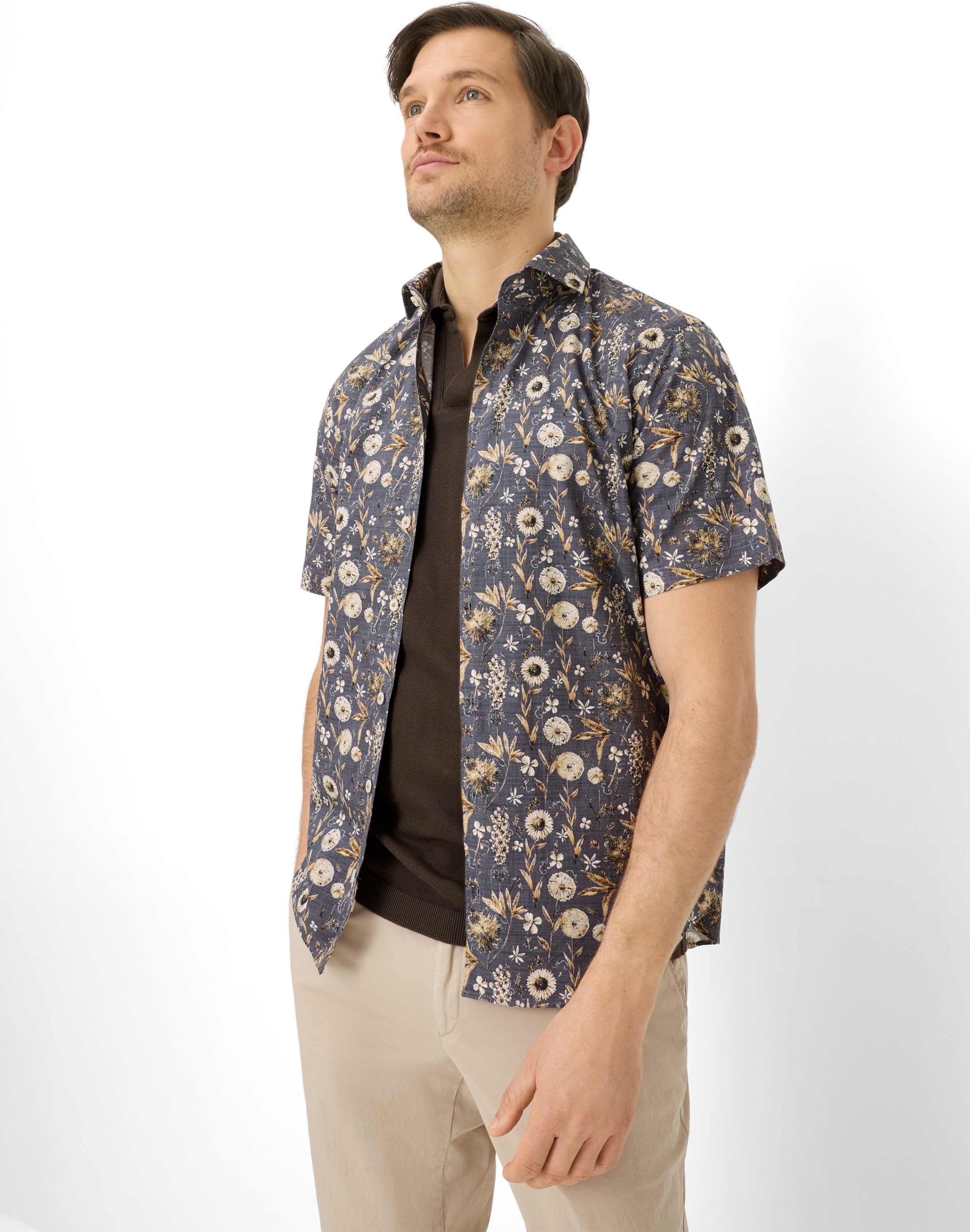 Brax Herren Hemd Style HARDY beach, hellbeige, Gr. XXL