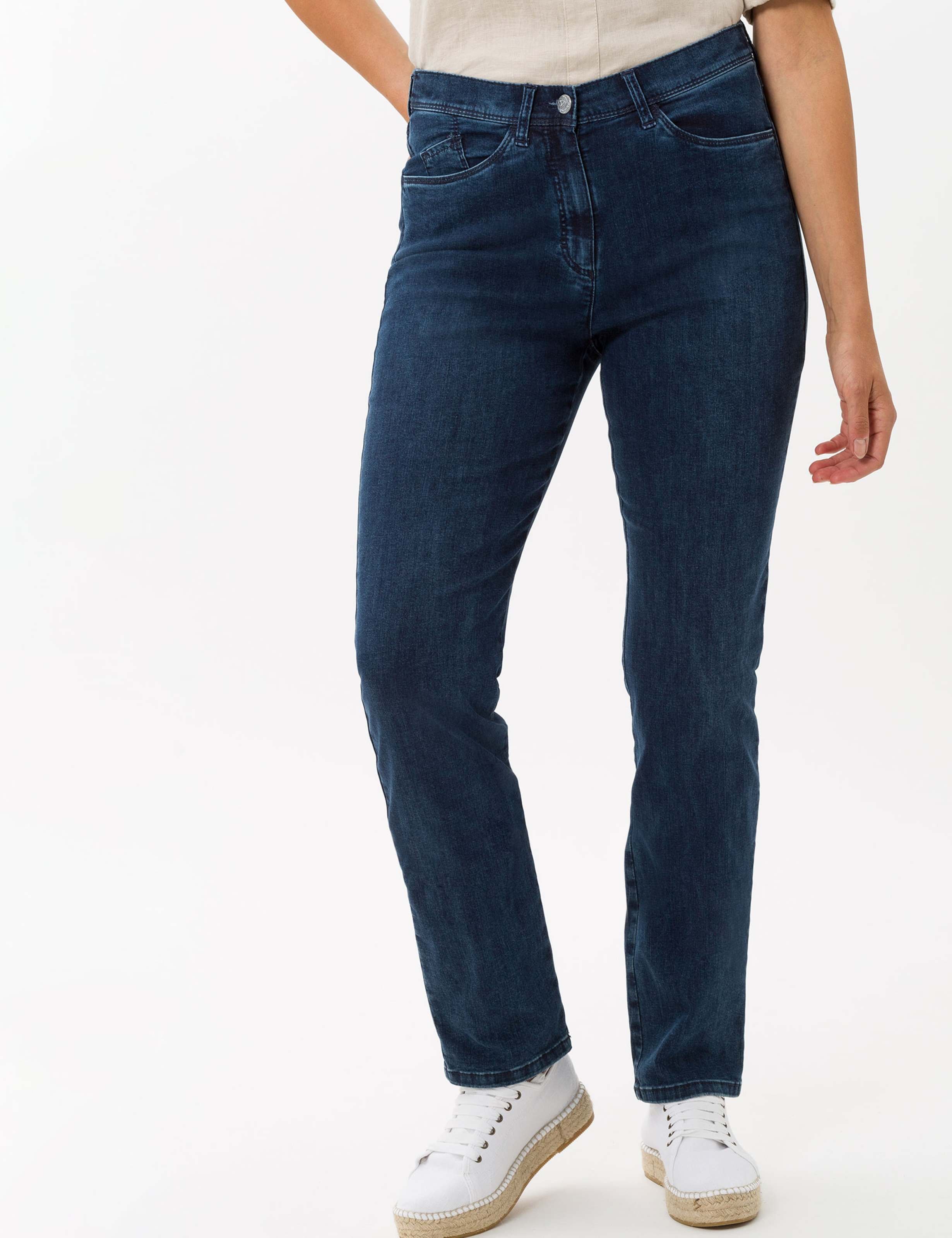 Thumbnail - Raphaela by Brax Damen Five-Pocket-Hose Style LAURA SLASH STONED + EFFEKT, denim blau, Gr. 38K