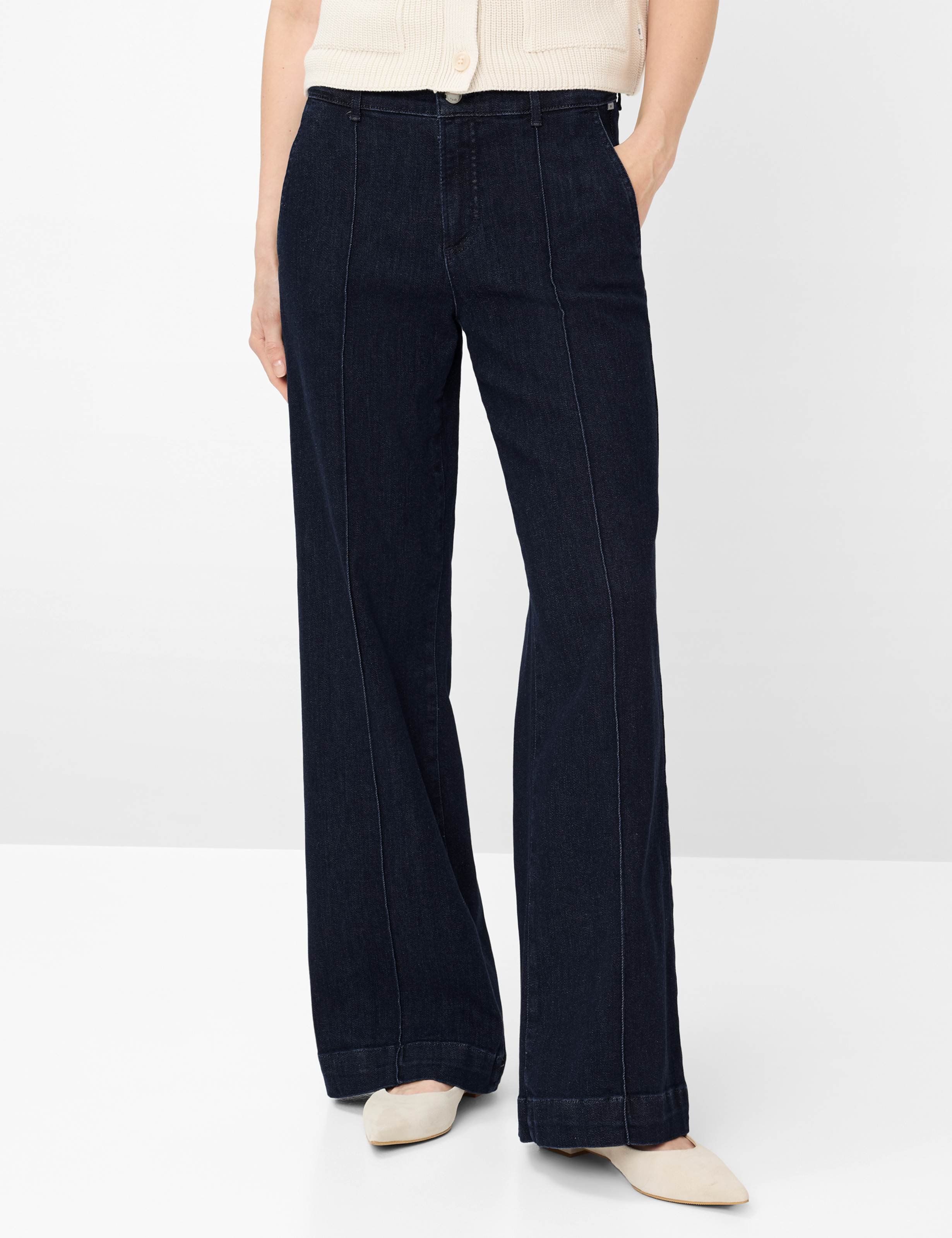 Brax Damen Palazzohose Style MAINE CLEAN DARK BLUE, denim dunkelblau, Gr. 38K