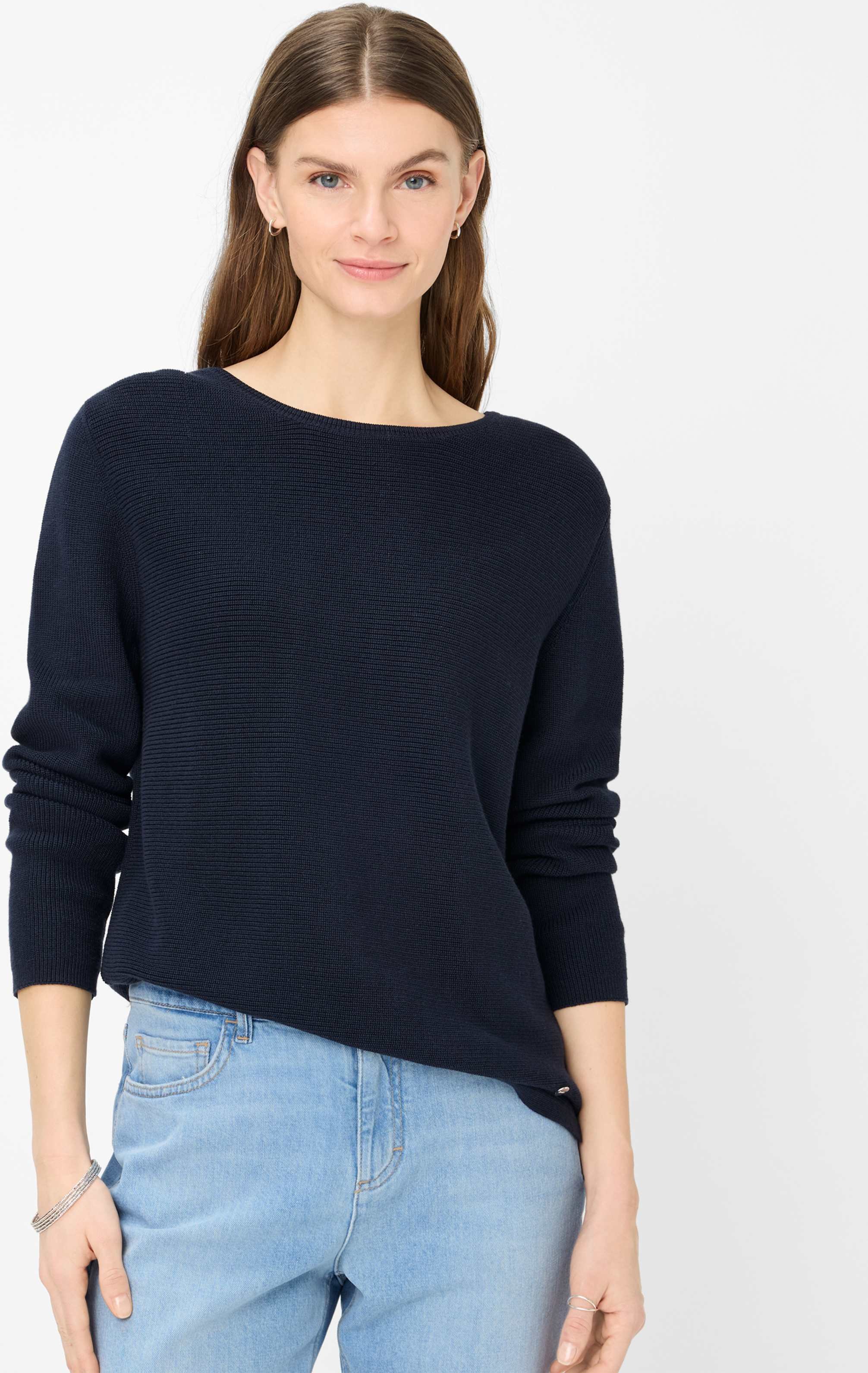 Brax Damen Strickpullover Style LESLEY navy, dunkelblau, Gr. 46