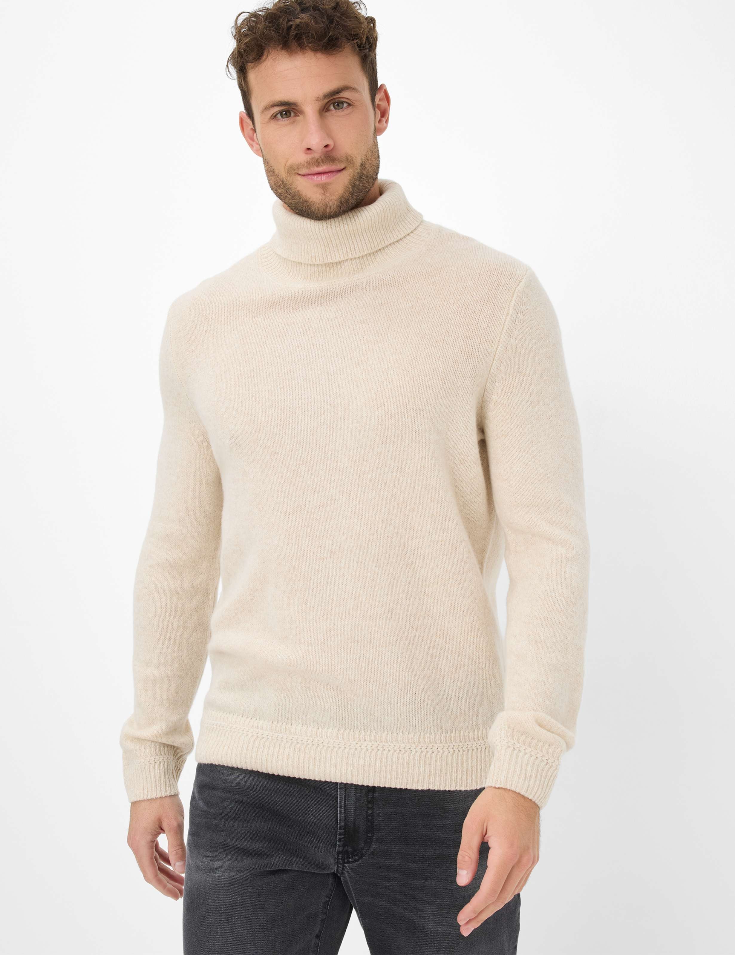 Brax Herren Strickpullover Style BRIAN beach, Beige, Gr. L