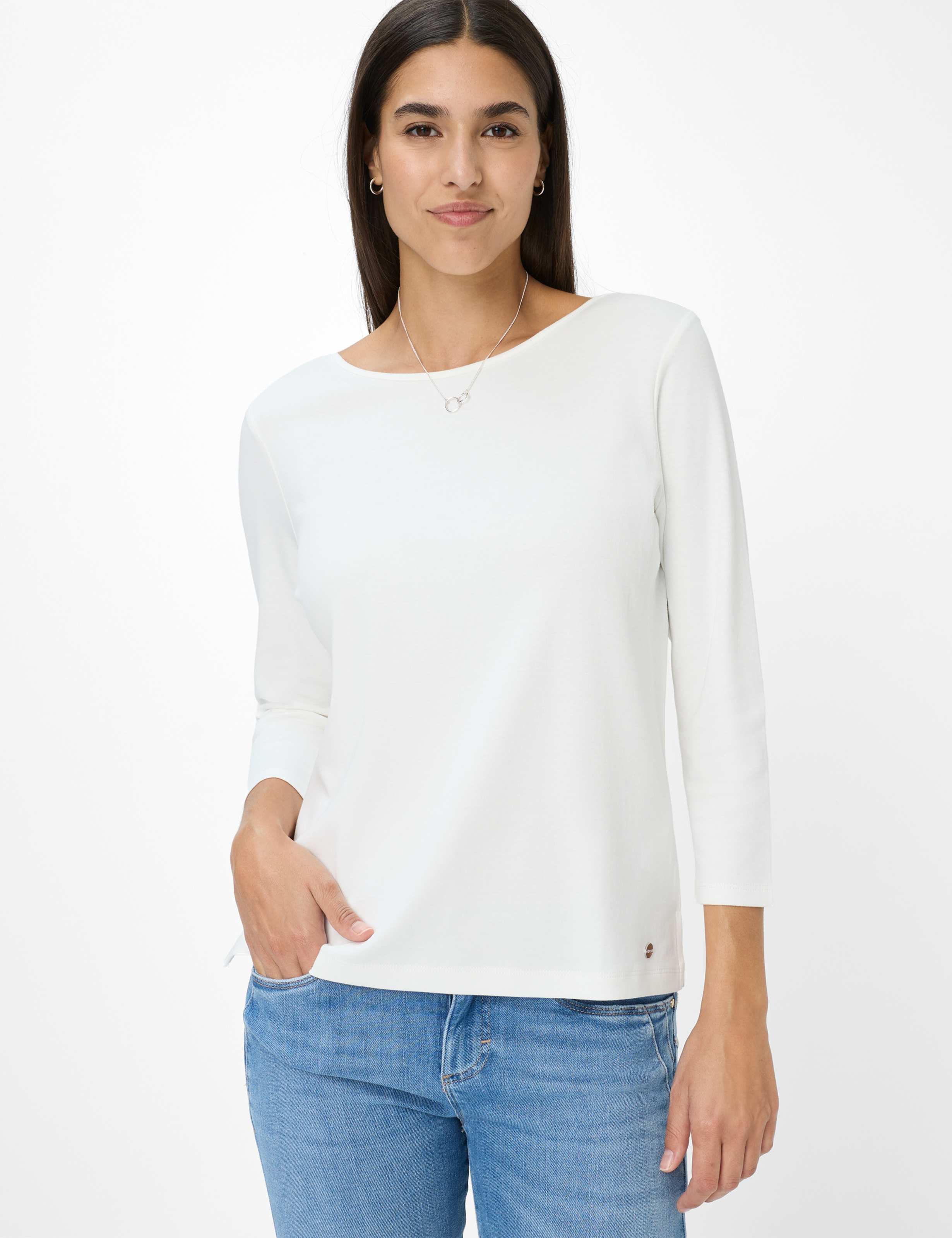 Brax Damen Shirt Style CIRA M offwhite, cremeweiß, Gr. 48