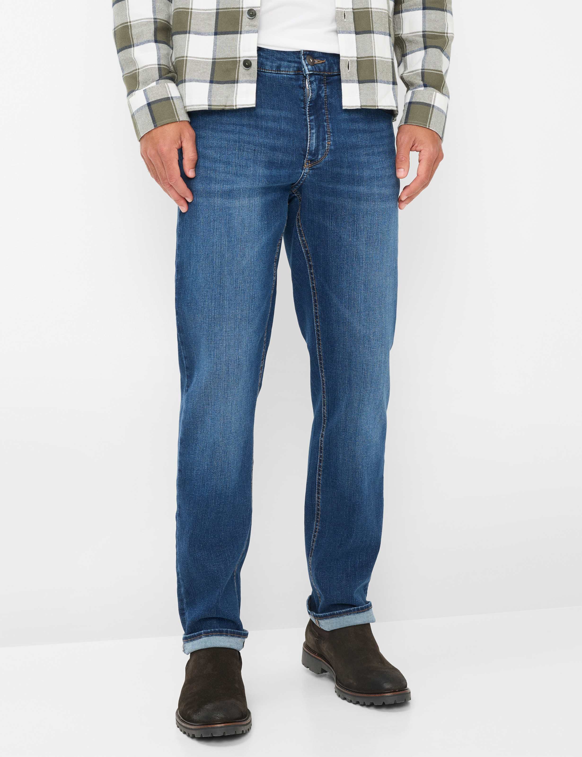 Brax Herren Five-Pocket-Hose Style COOPER DARK BLUE USED, denim blau, Gr. 35/34
