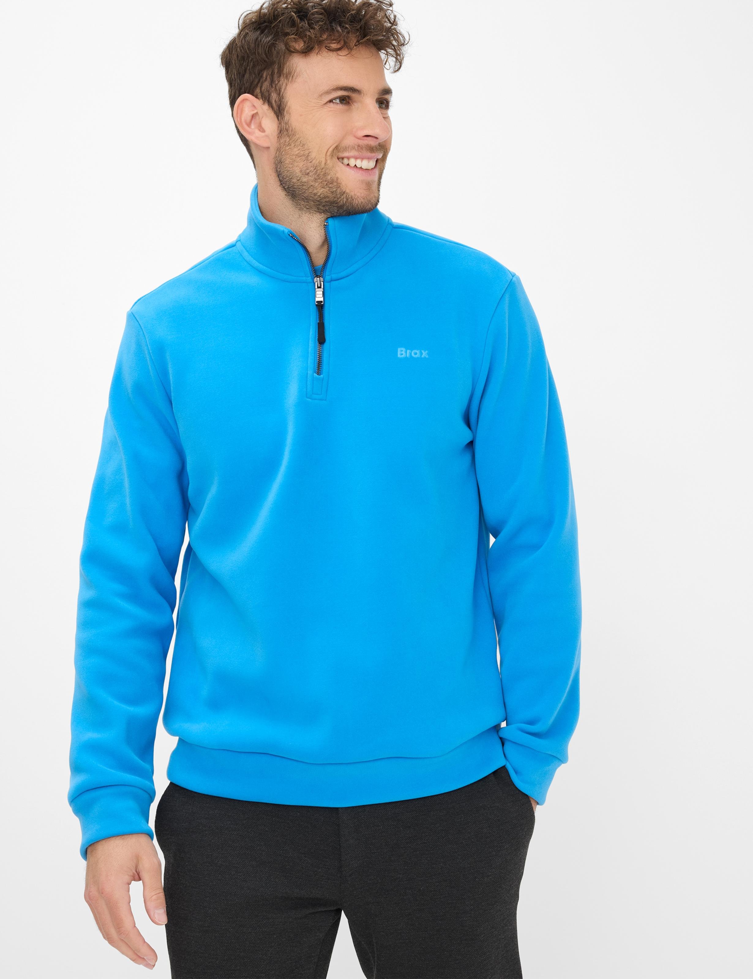 Brax Herren Sweatshirt Style SION azur, Blau, Gr. 4XL