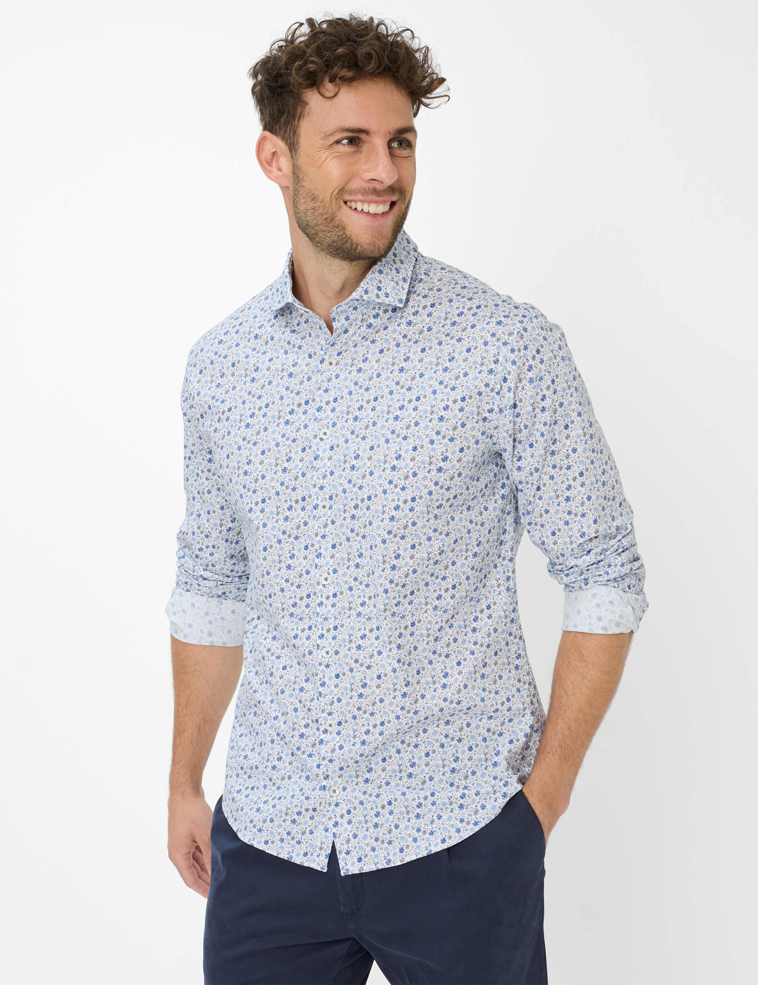 Thumbnail - Brax Herren Hemd Style HAROLD baltic, Blau, Gr. M
