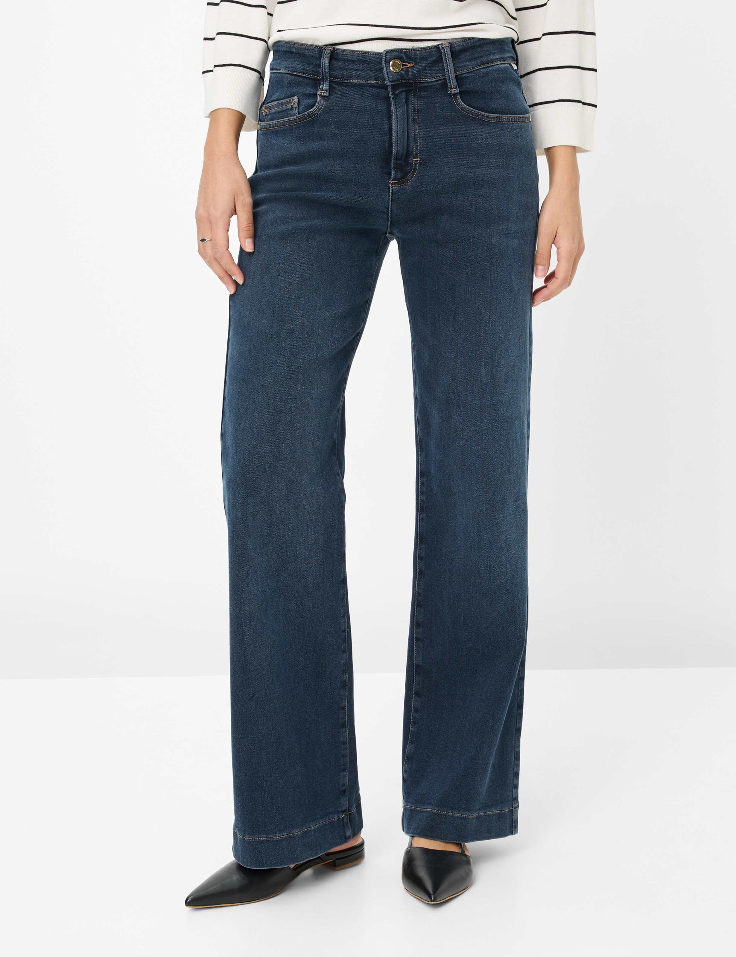 Brax Damen Five-Pocket-Hose Style MAINE USED DARK BLUE, denim dunkelblau, Gr. 42