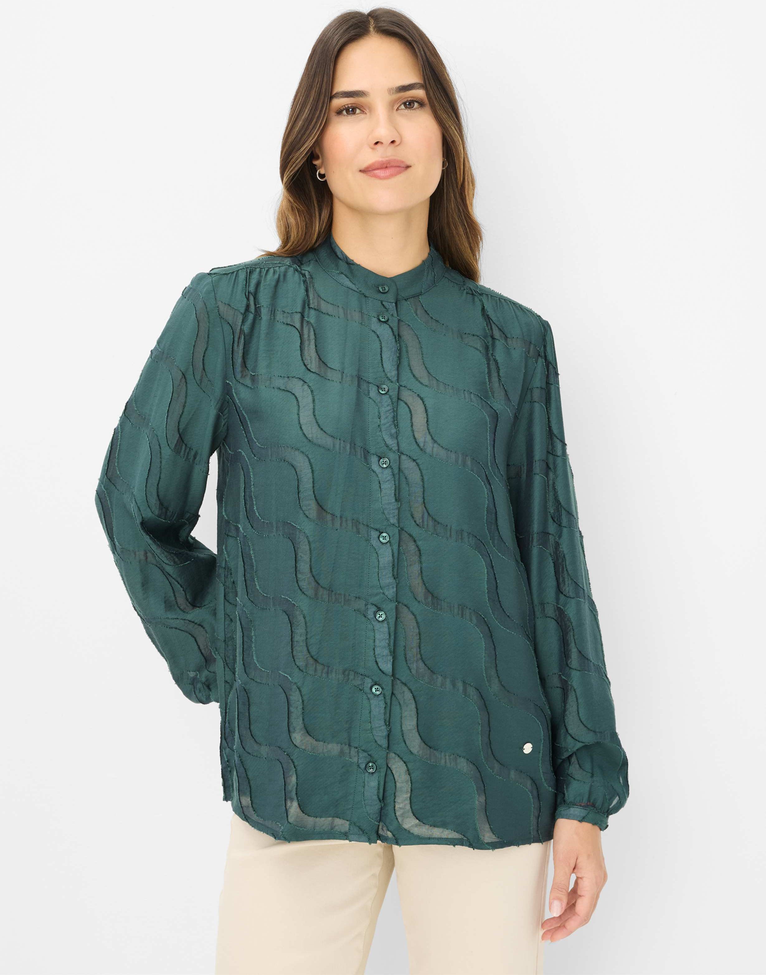 Thumbnail - Brax Damen Bluse Style VIVI midnight forest, dunkelgrün, Gr. 38