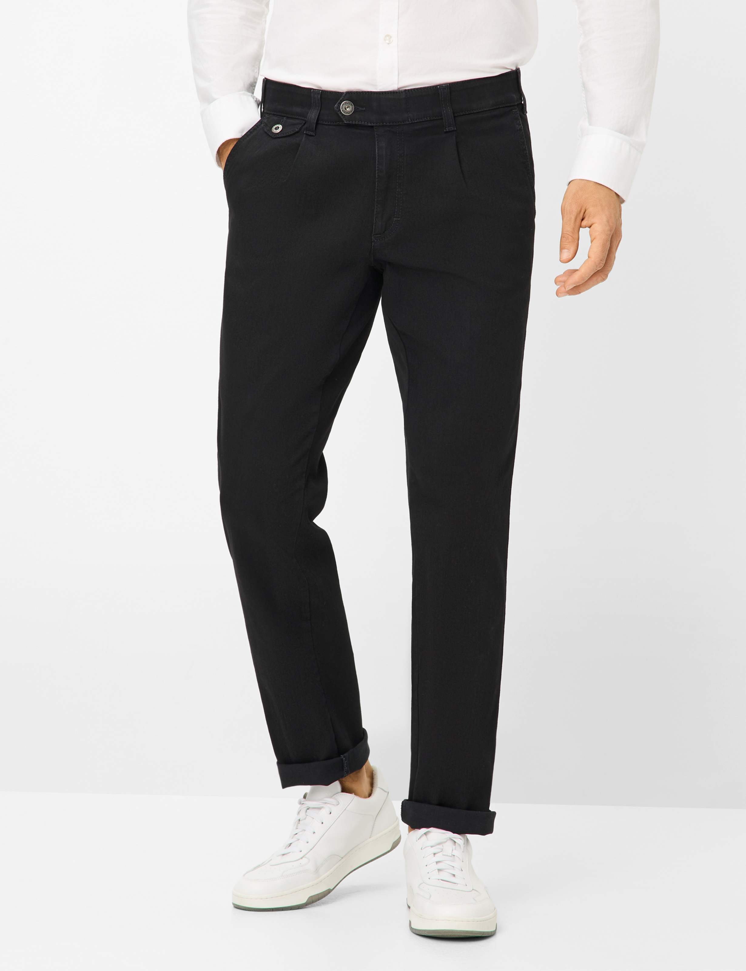 Thumbnail - Eurex by Brax Herren Bundfaltenhose Style FRED, denim schwarz, Gr. 27