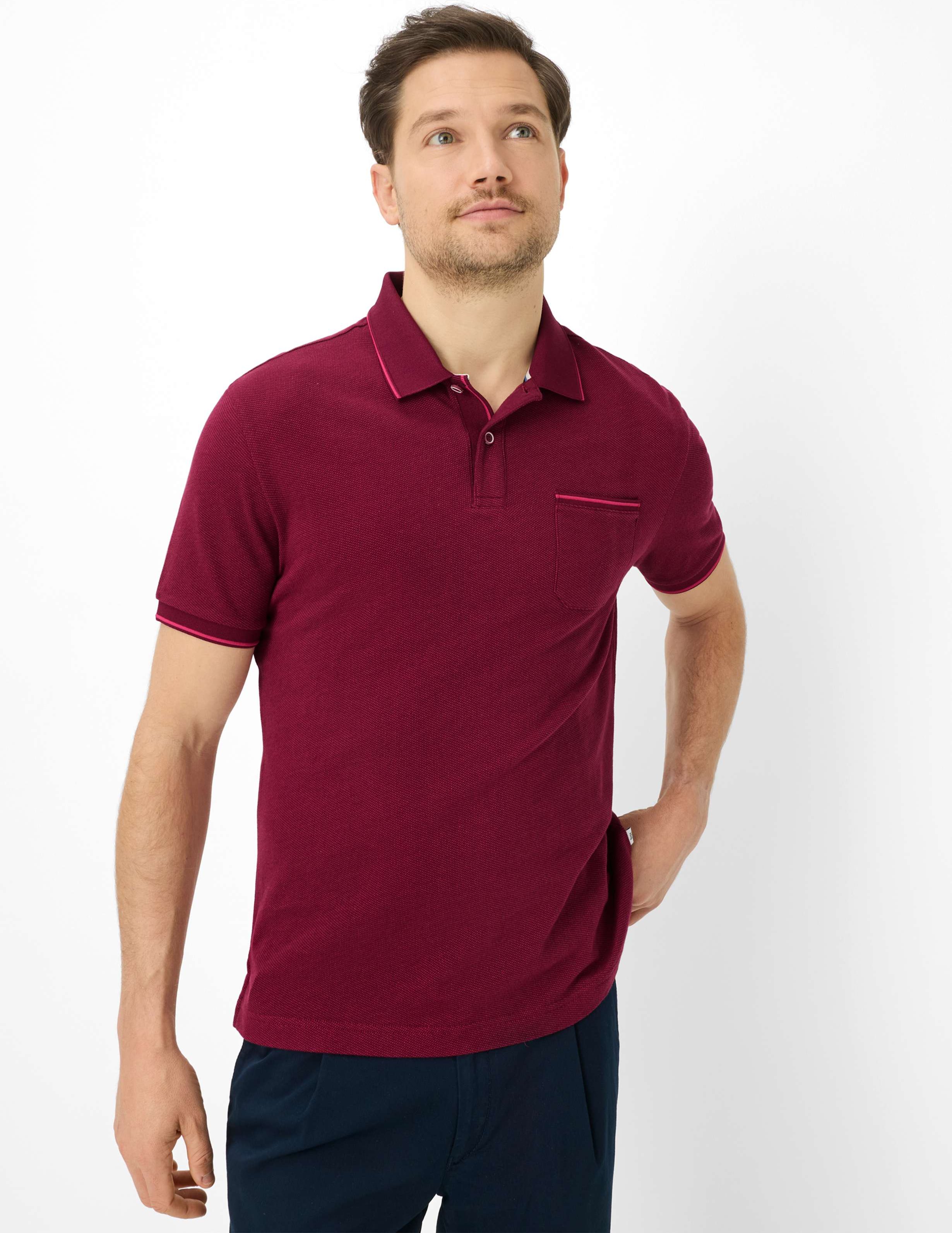Brax Herren Polo Style PATRICK wildberry, dunkelrot, Gr. 5XL