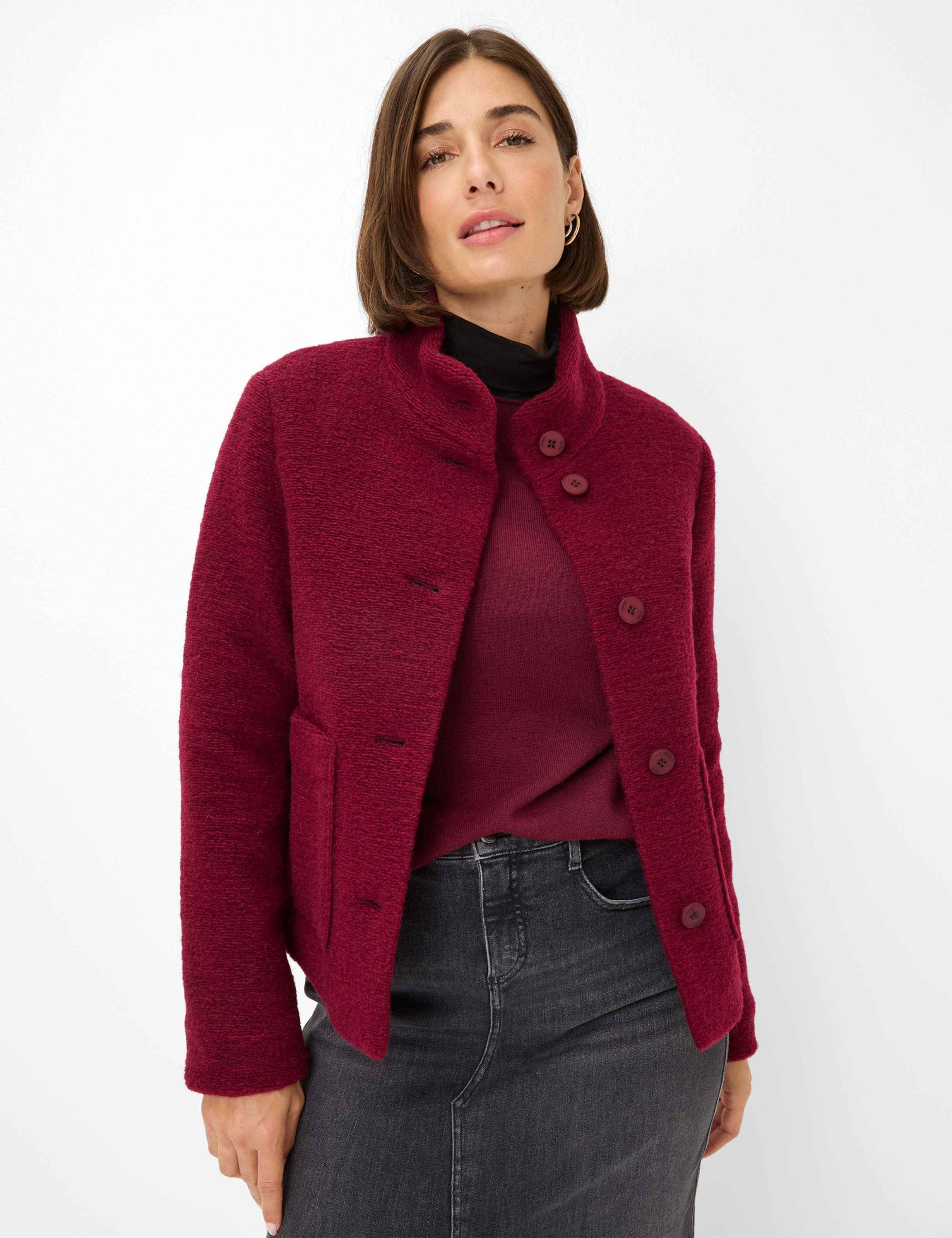 Brax Damen Jacke Style VIENNA mulberry, dunkelrot, Gr. 36