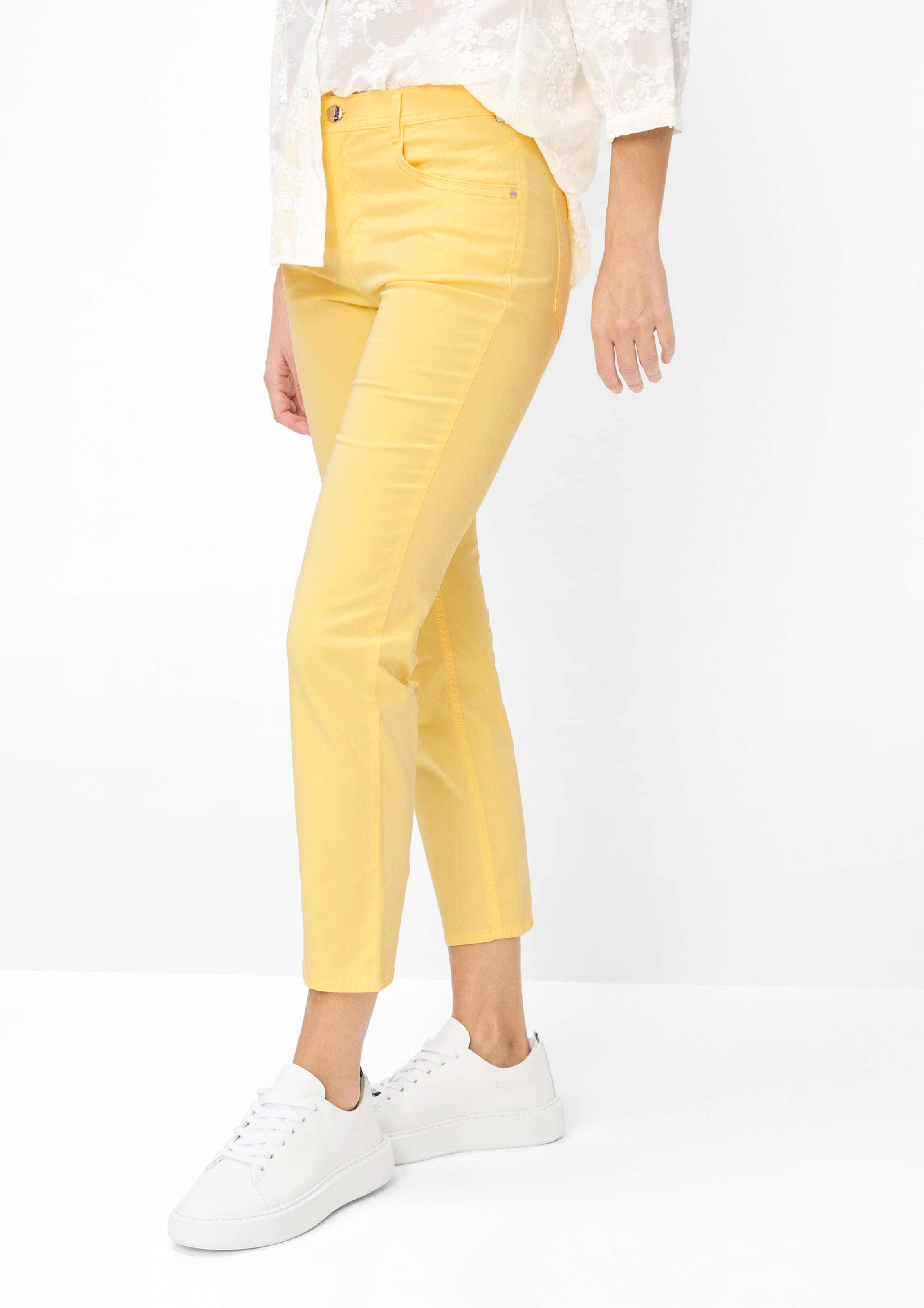 Brax Damen Five-Pocket-Hose Style MARY S BUTTERCUP, hellgelb, Gr. 48