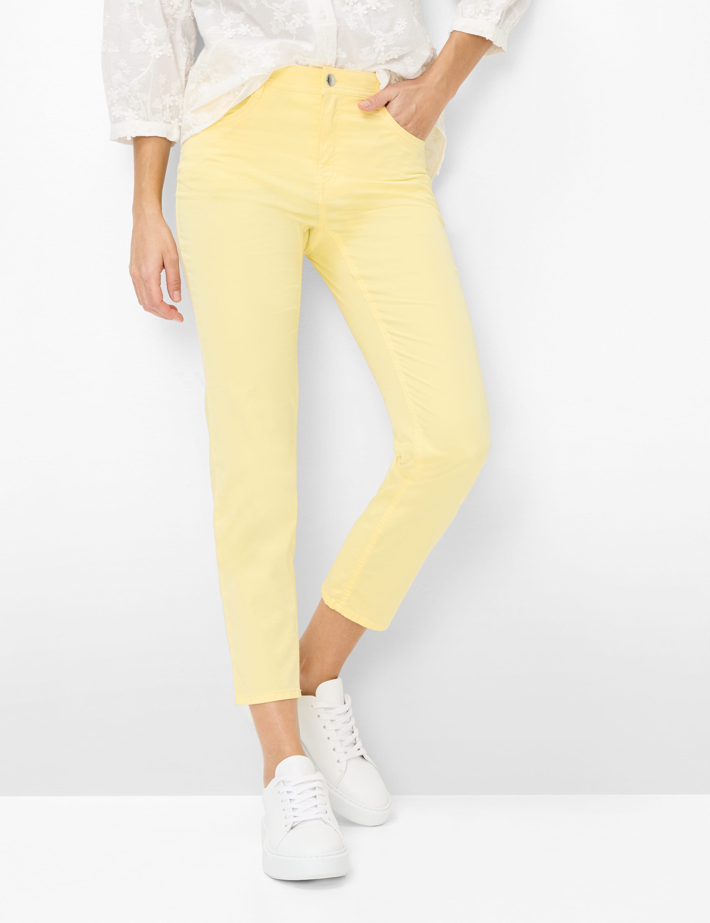 Brax Damen Five-Pocket-Hose Style CAROLA S BUTTERCUP, hellgelb, Gr. 38L
