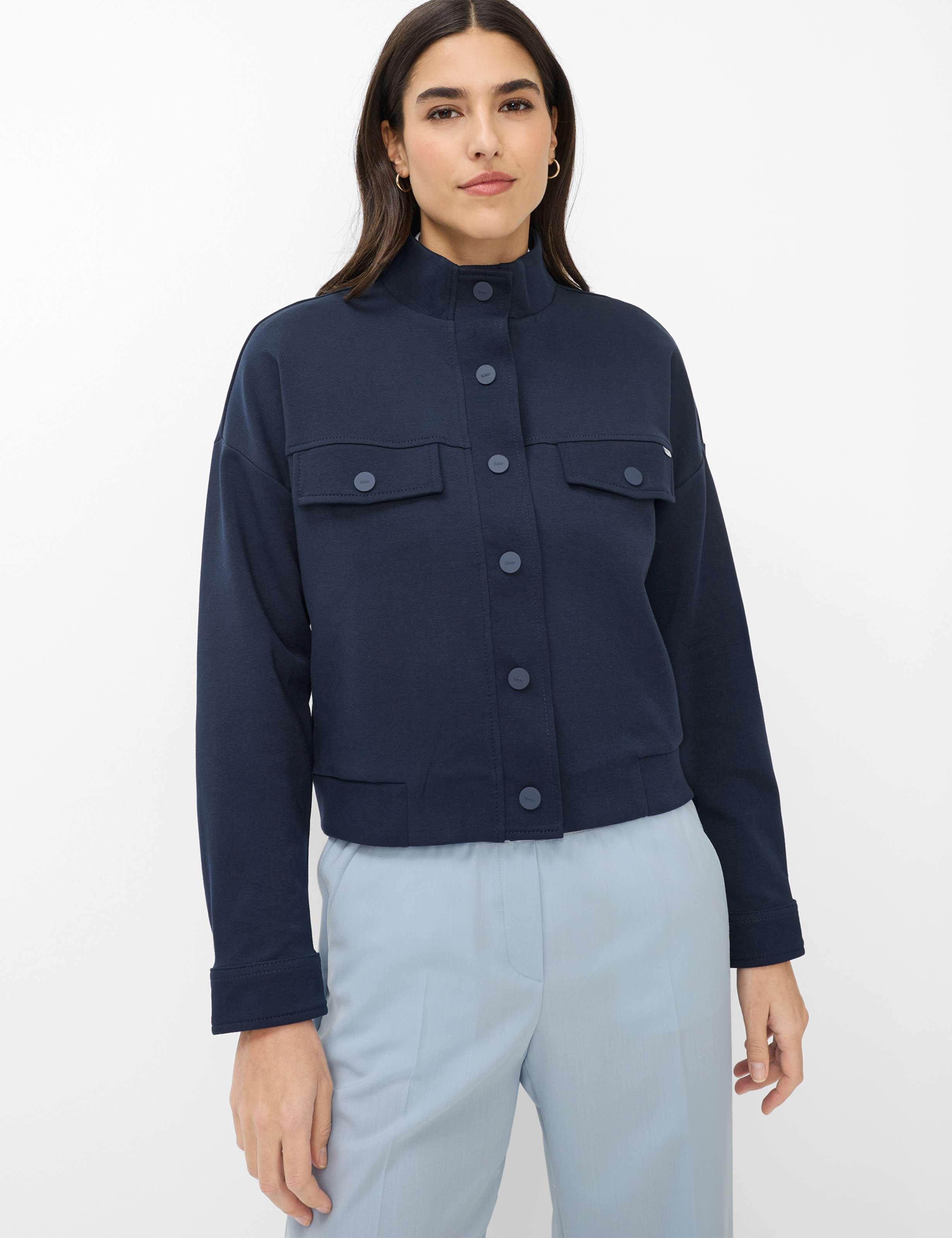 Brax Damen Sweatjacke Style BRIS L navy, dunkelblau, Gr. 42