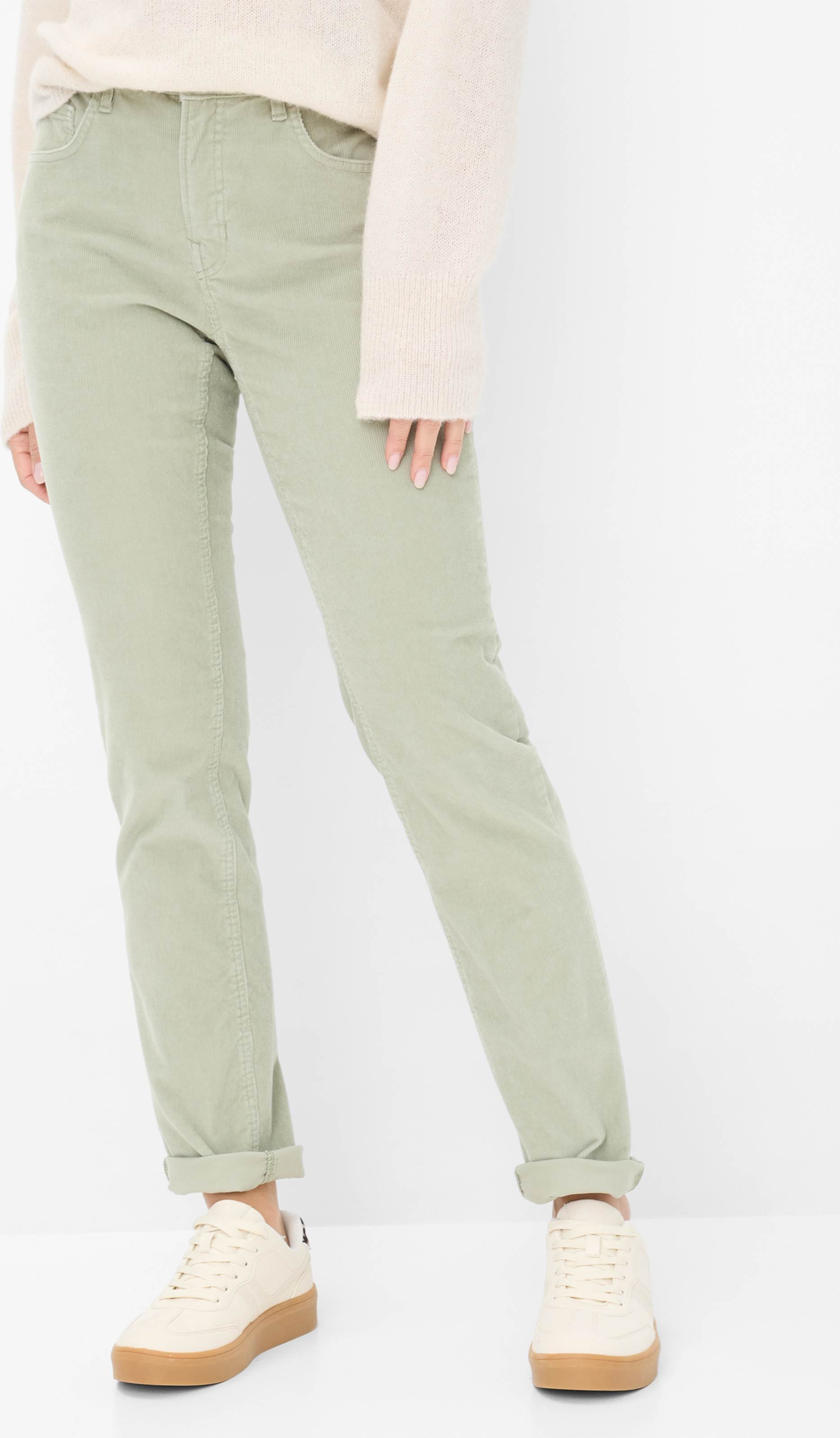 Thumbnail - Brax Damen Cordhose Style MARY, hellgrün, Gr. 48K